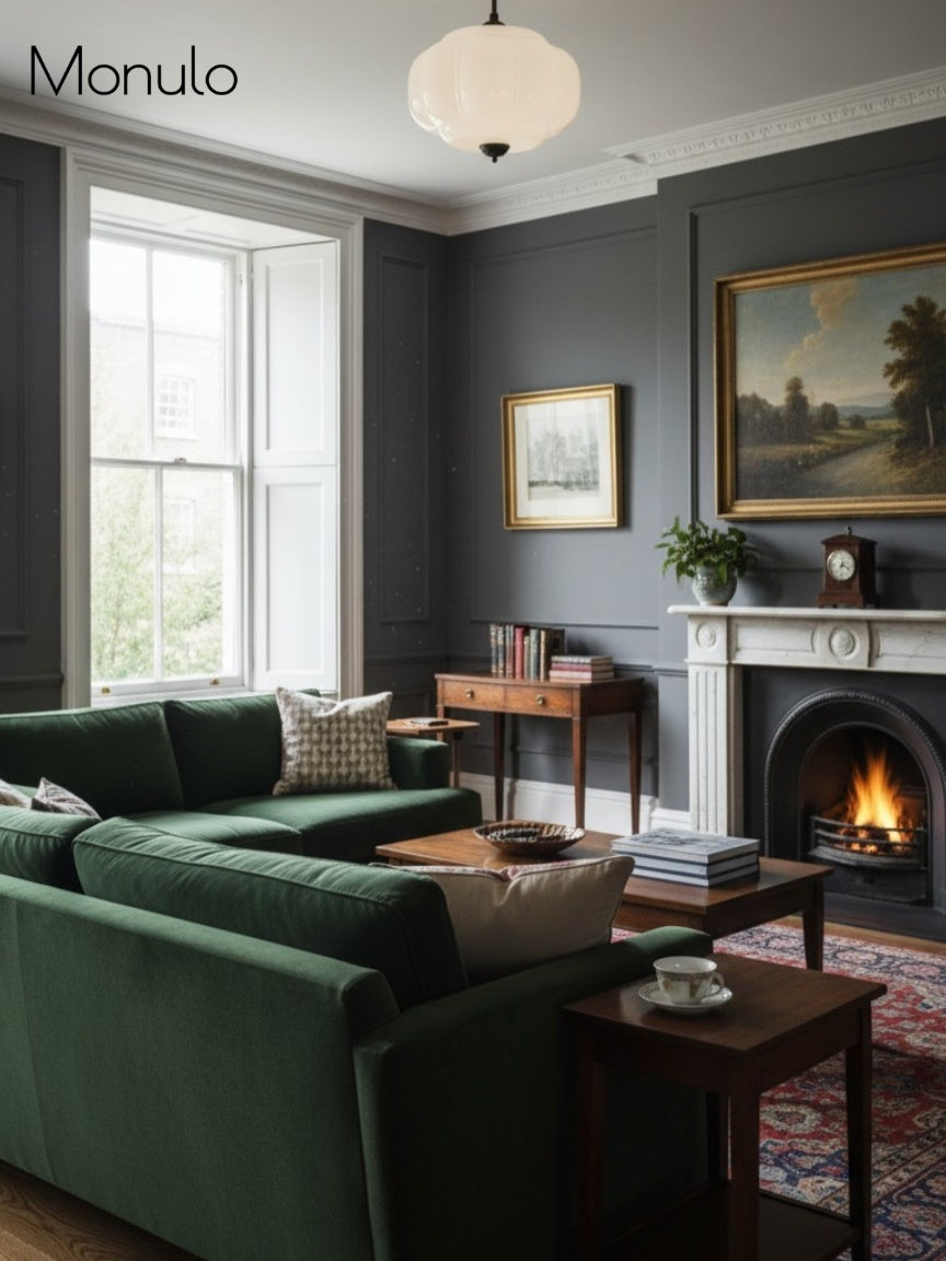 Vintage Milk Glass Semi-Flush Mount Pendant Light