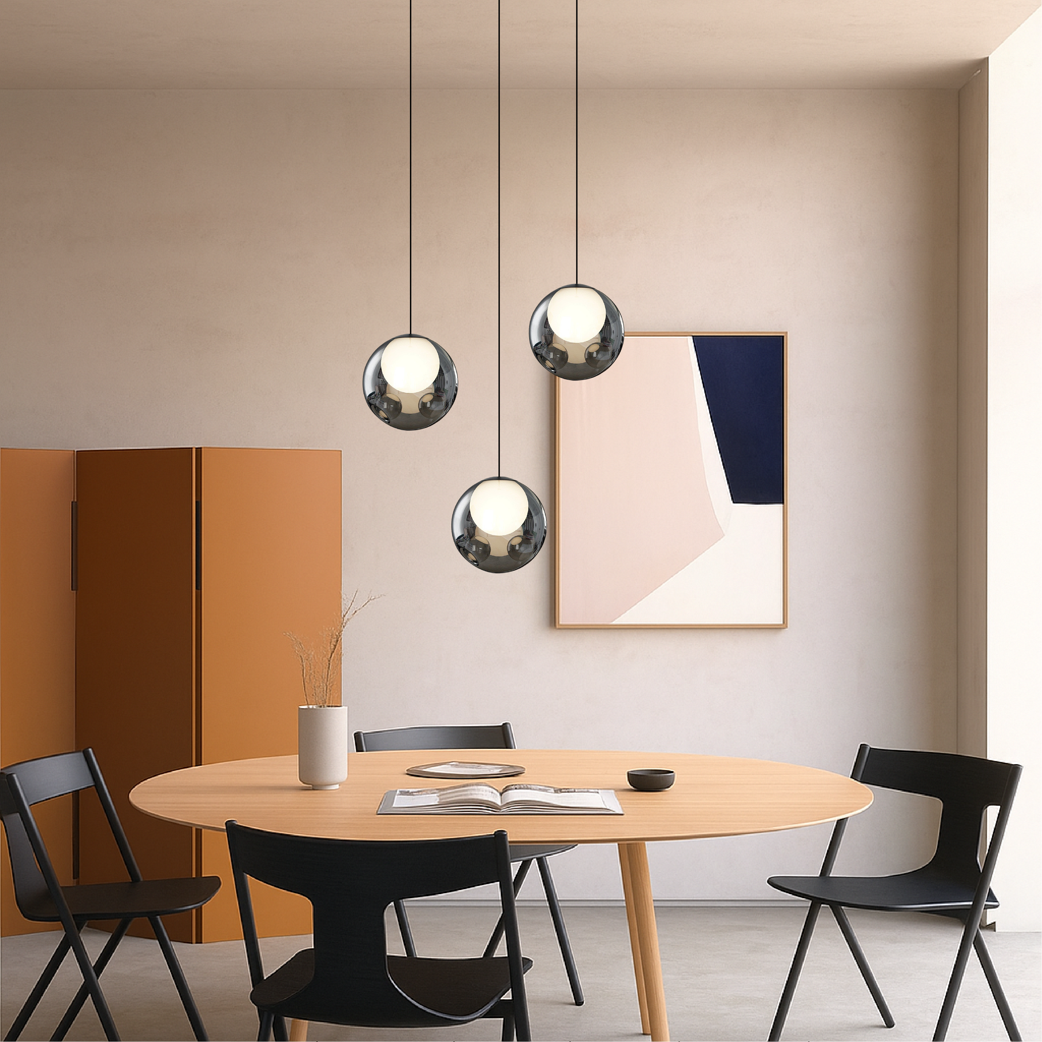 Glanzende Italiaanse glazen hanglamp