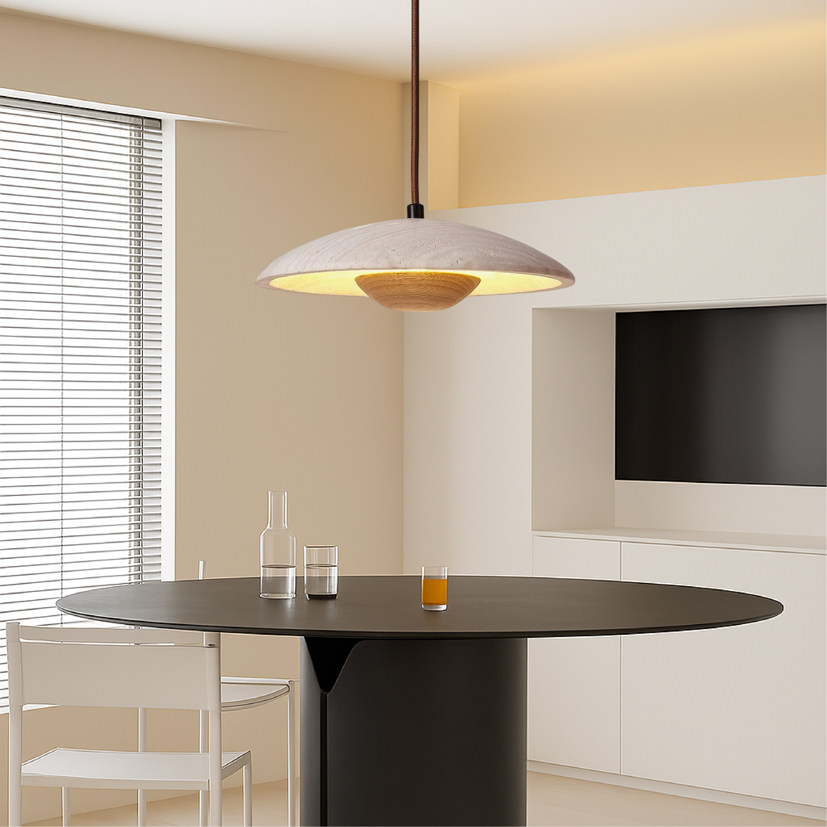 Travertijn steen hanglamp