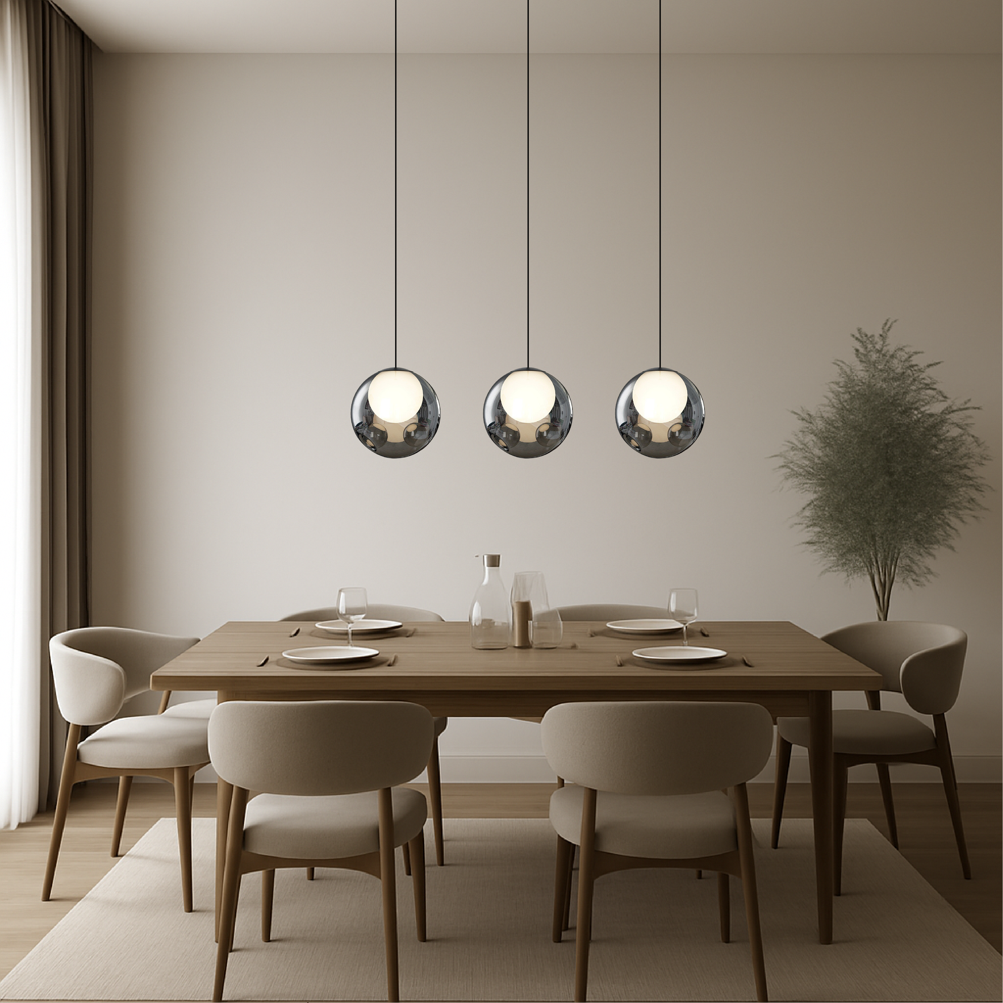 Glanzende Italiaanse glazen hanglamp