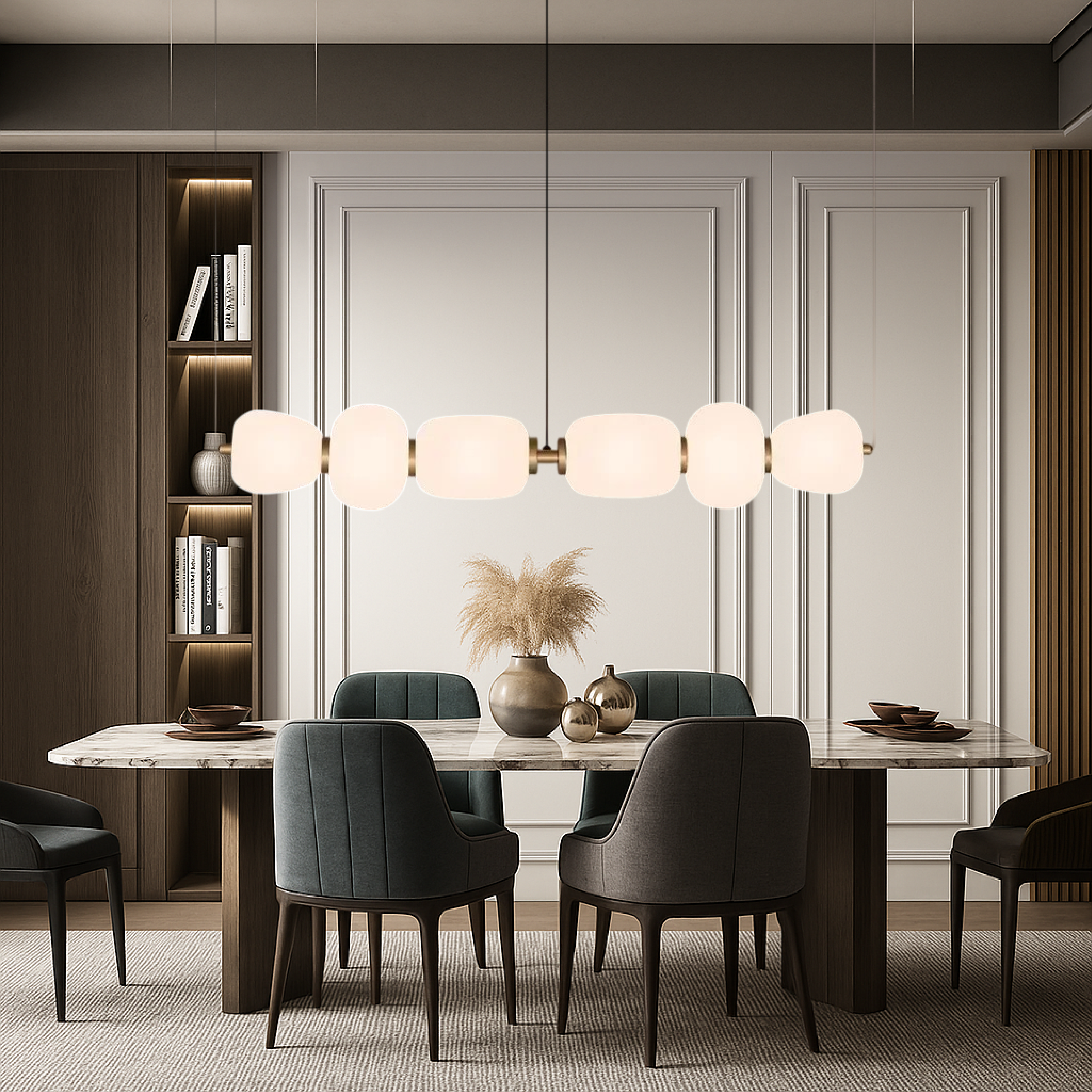 Minimalist White Glass Bar Pendant Light