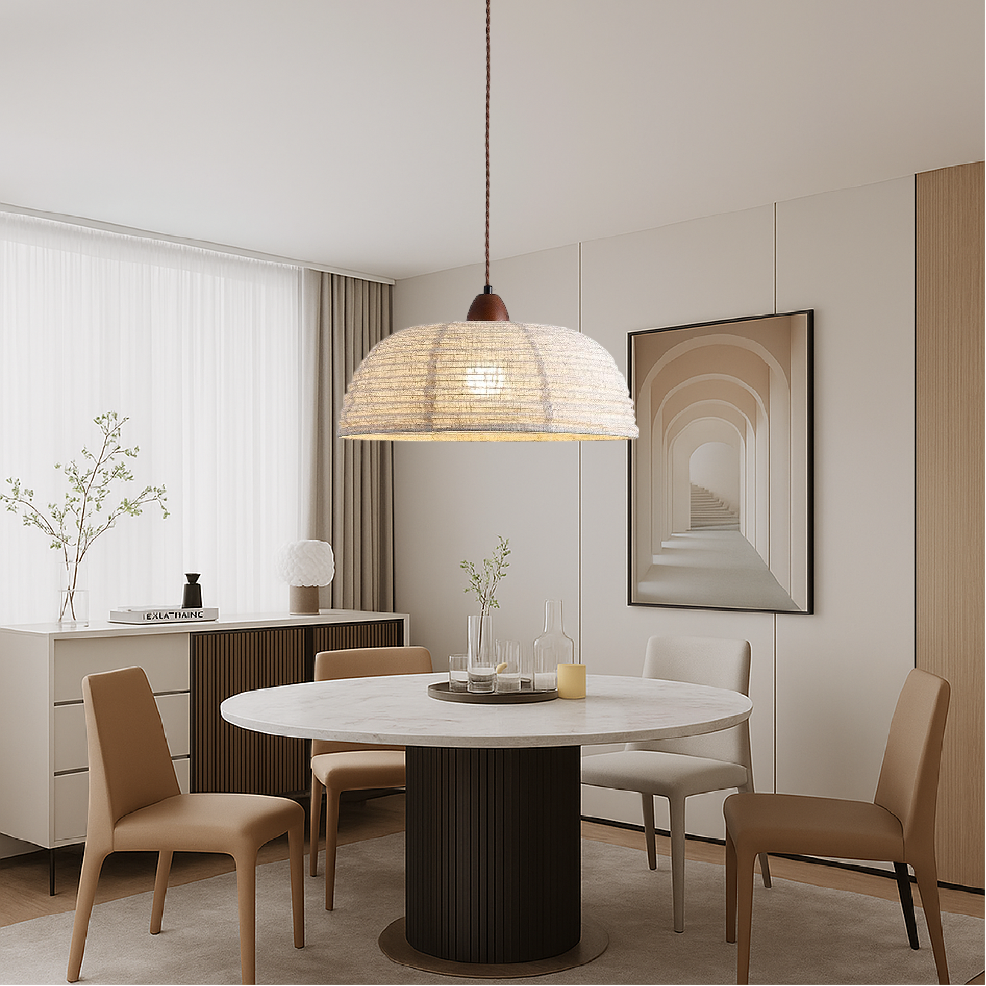 Scandinavian Fabric Pendant Light