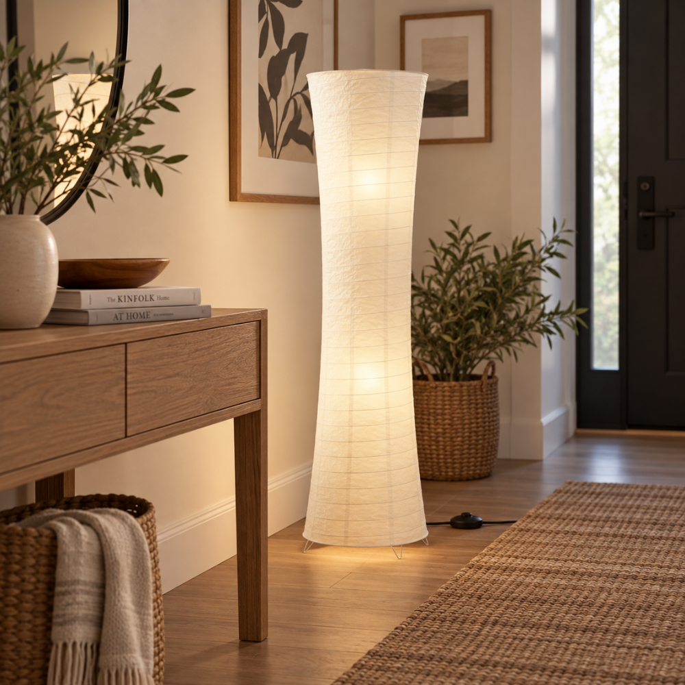 Sculptural LED Floor Lamp with Warm Living Room Ambience