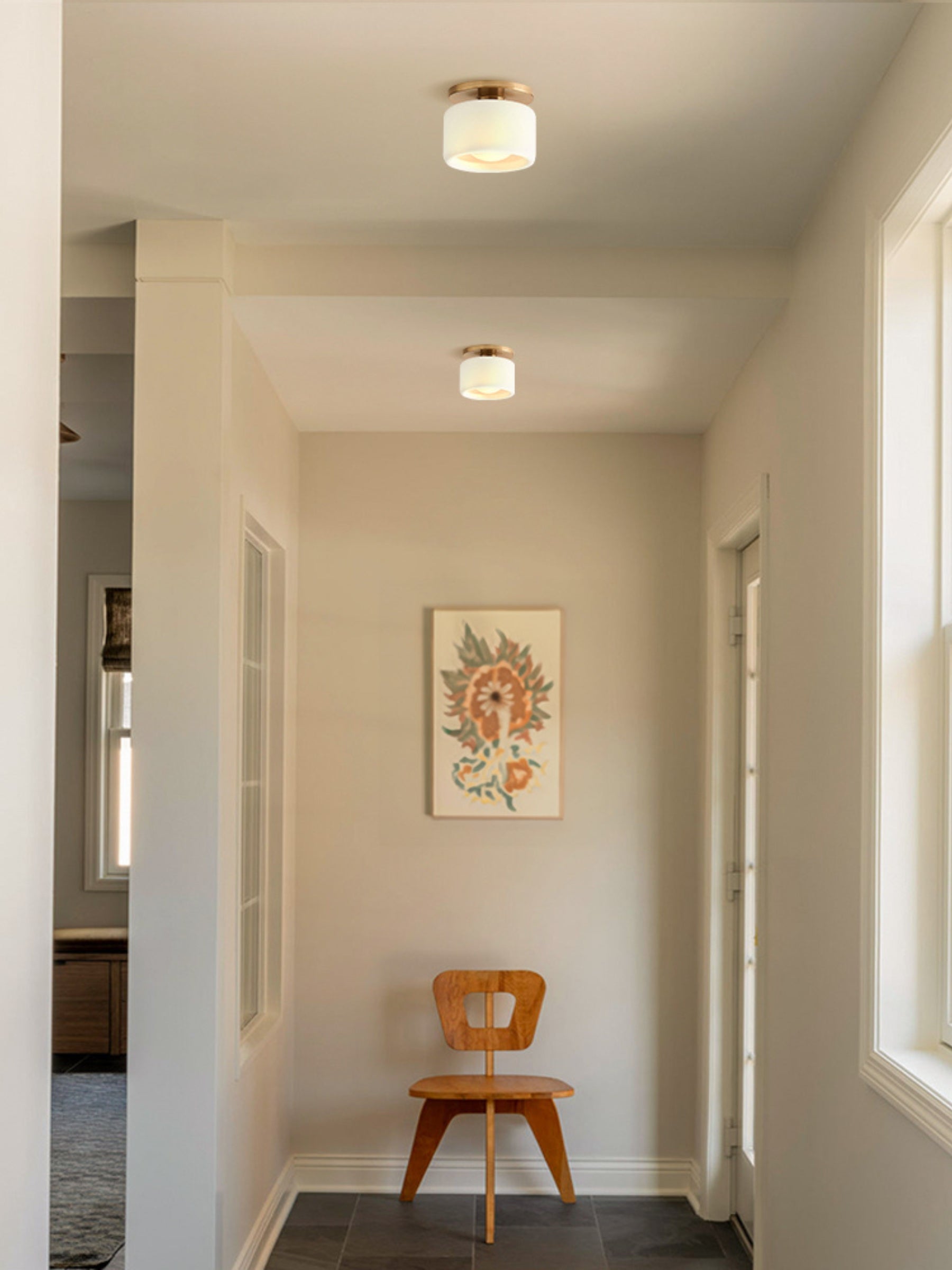 Porcelain Flush Mount Ceiling Light