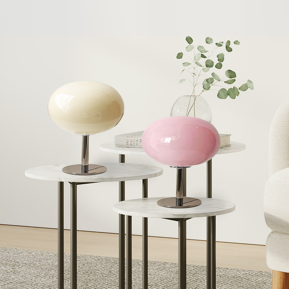 Bauhaus Glass Table Lamp with Dome Shade