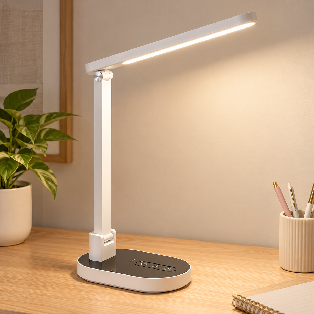 Lampe de bureau LED intelligente pliable rechargeable
