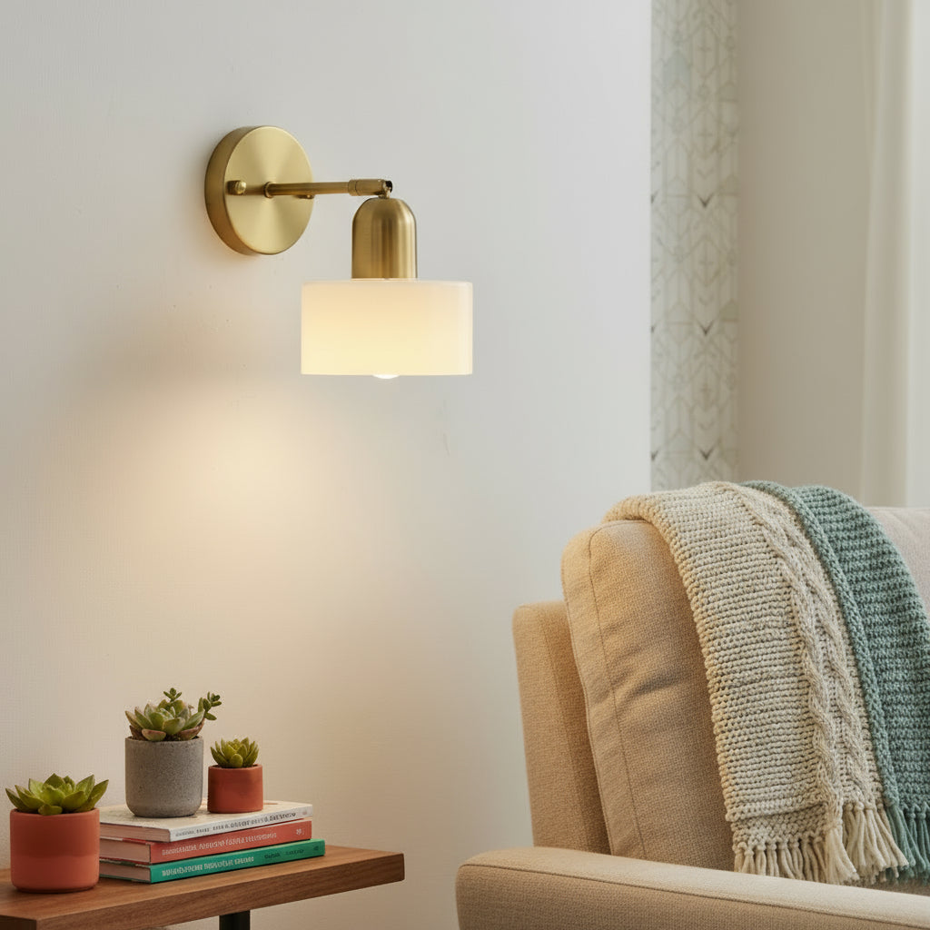 Bauhaus Wall Lamp with Colored Glass