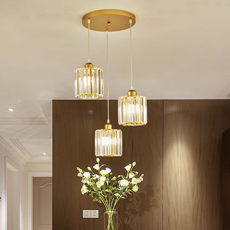 Cluster Pendant Light with Cylindrical Glass Shades