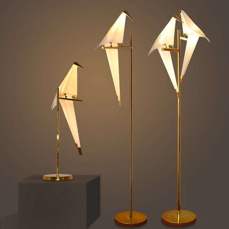 Origami Bird Table Lamp with Magnetic Metal Stand