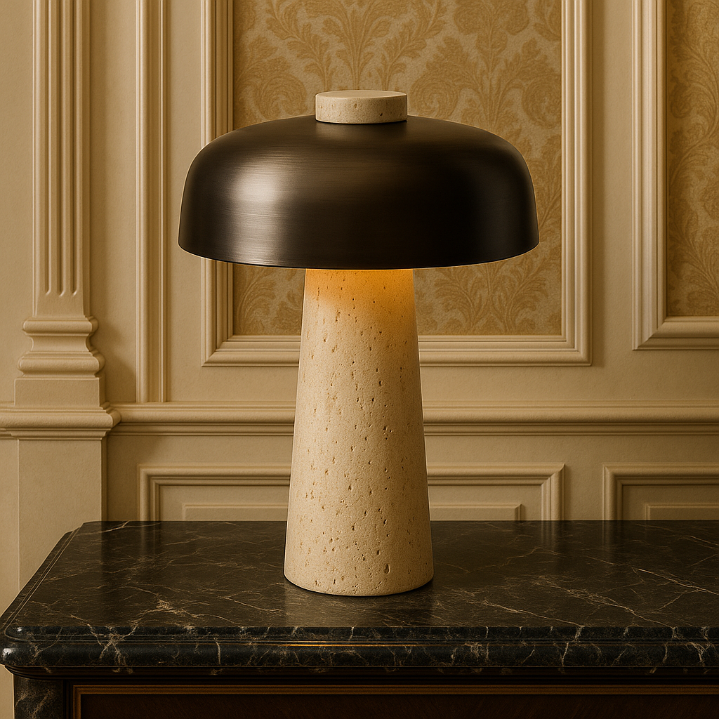 Modern Cork Base Dome Table Lamp