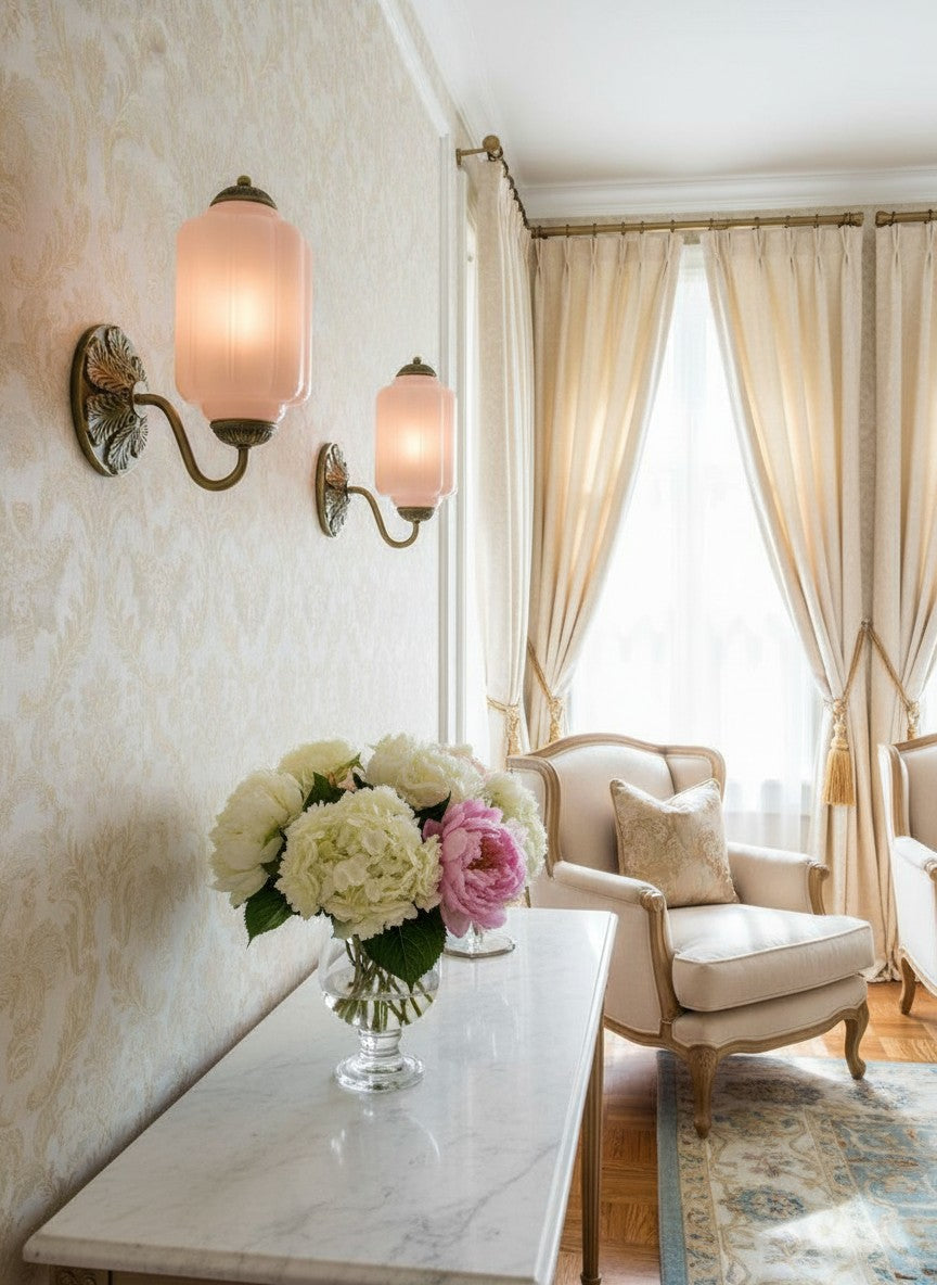 Vintage Milk Glass Wall Sconce Light