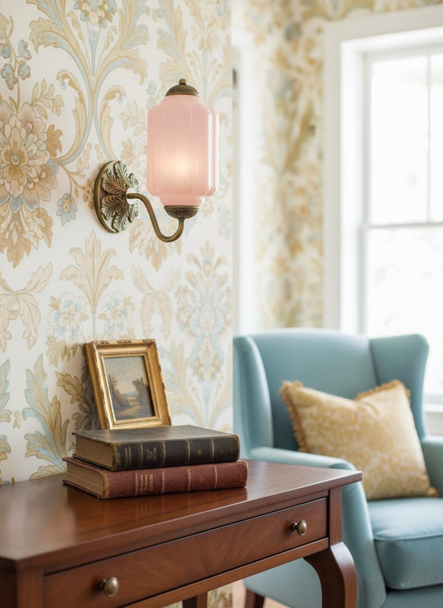 Vintage Milk Glass Wall Sconce Light