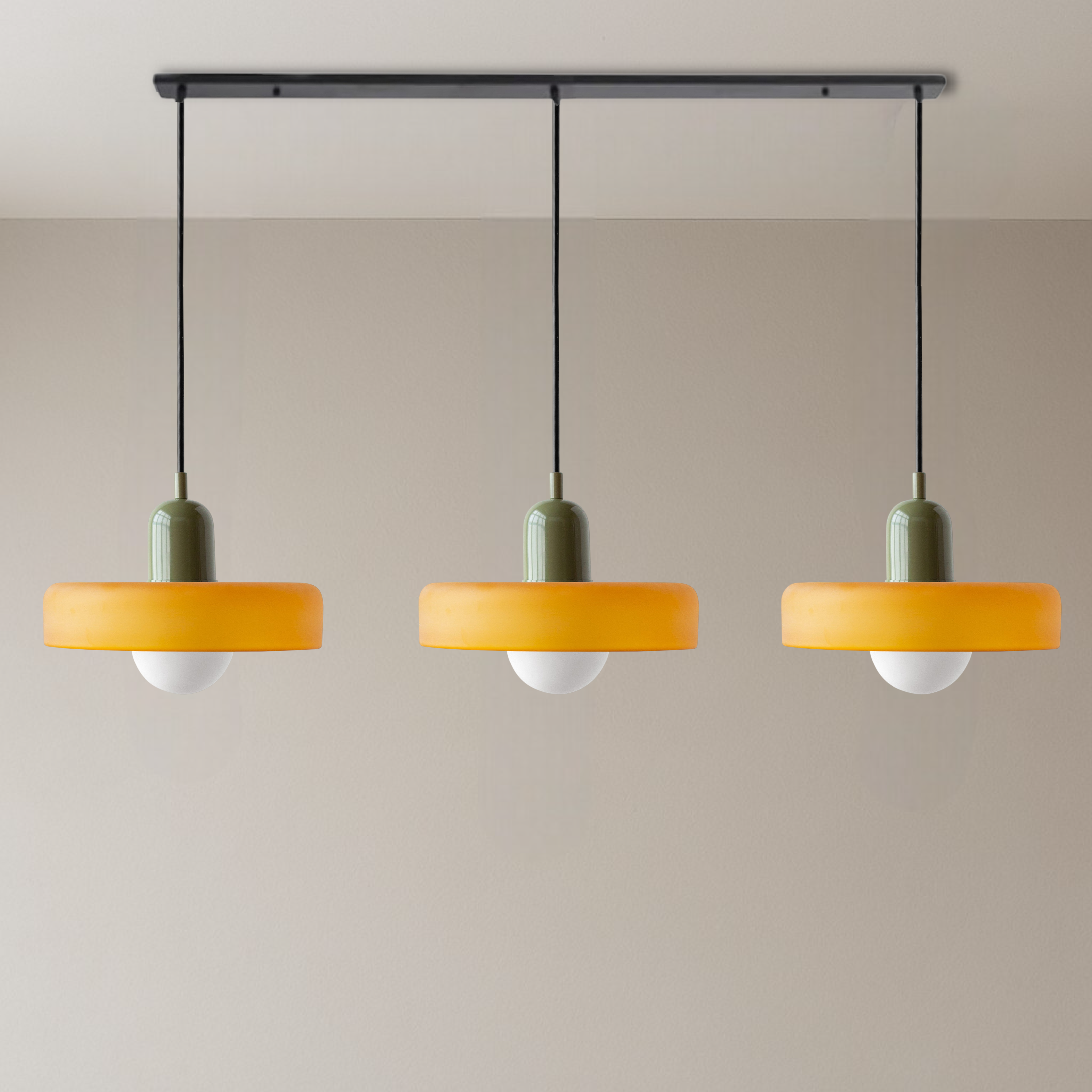 Bauhaus Triple Glass Pendant Light