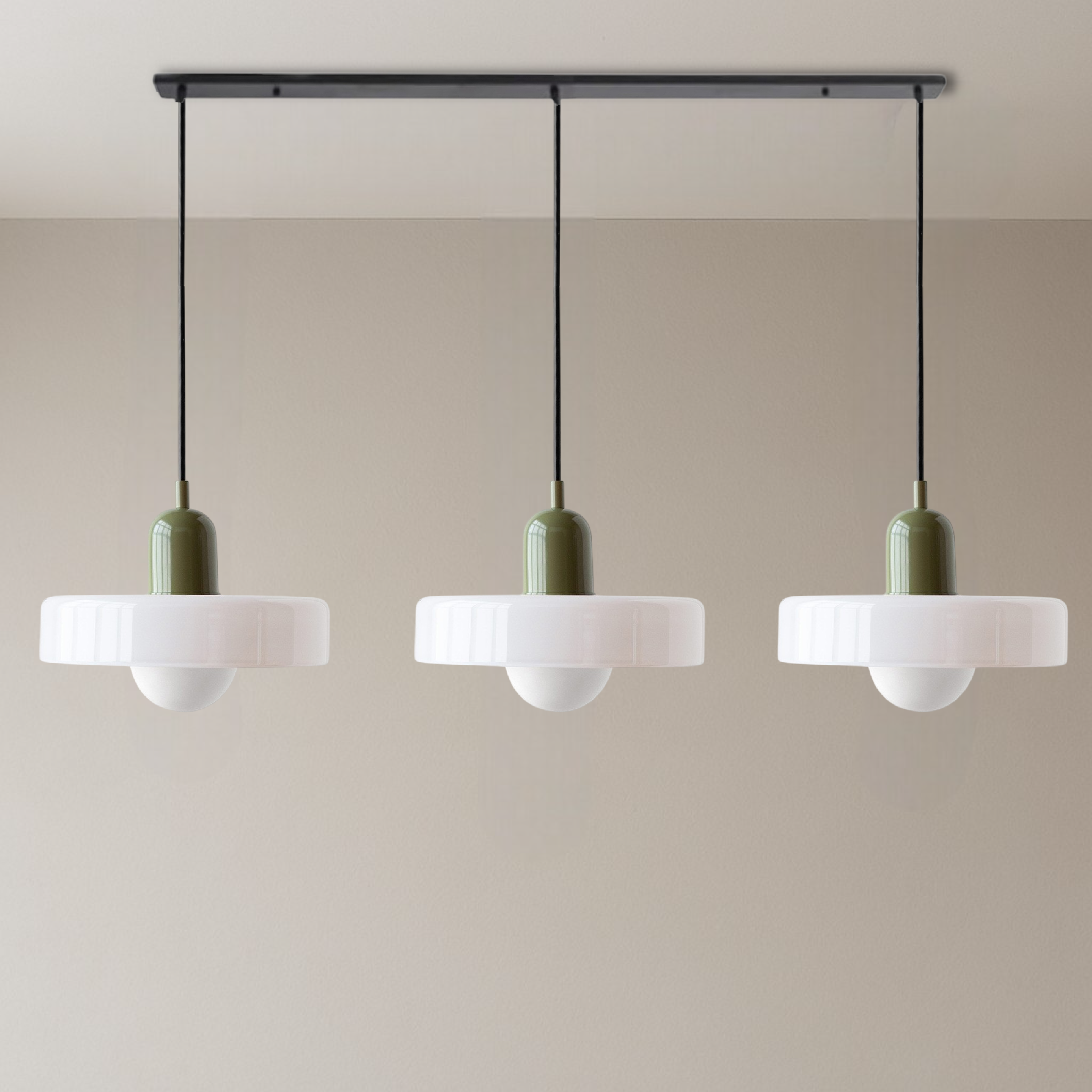 Bauhaus Triple Glass Pendant Light