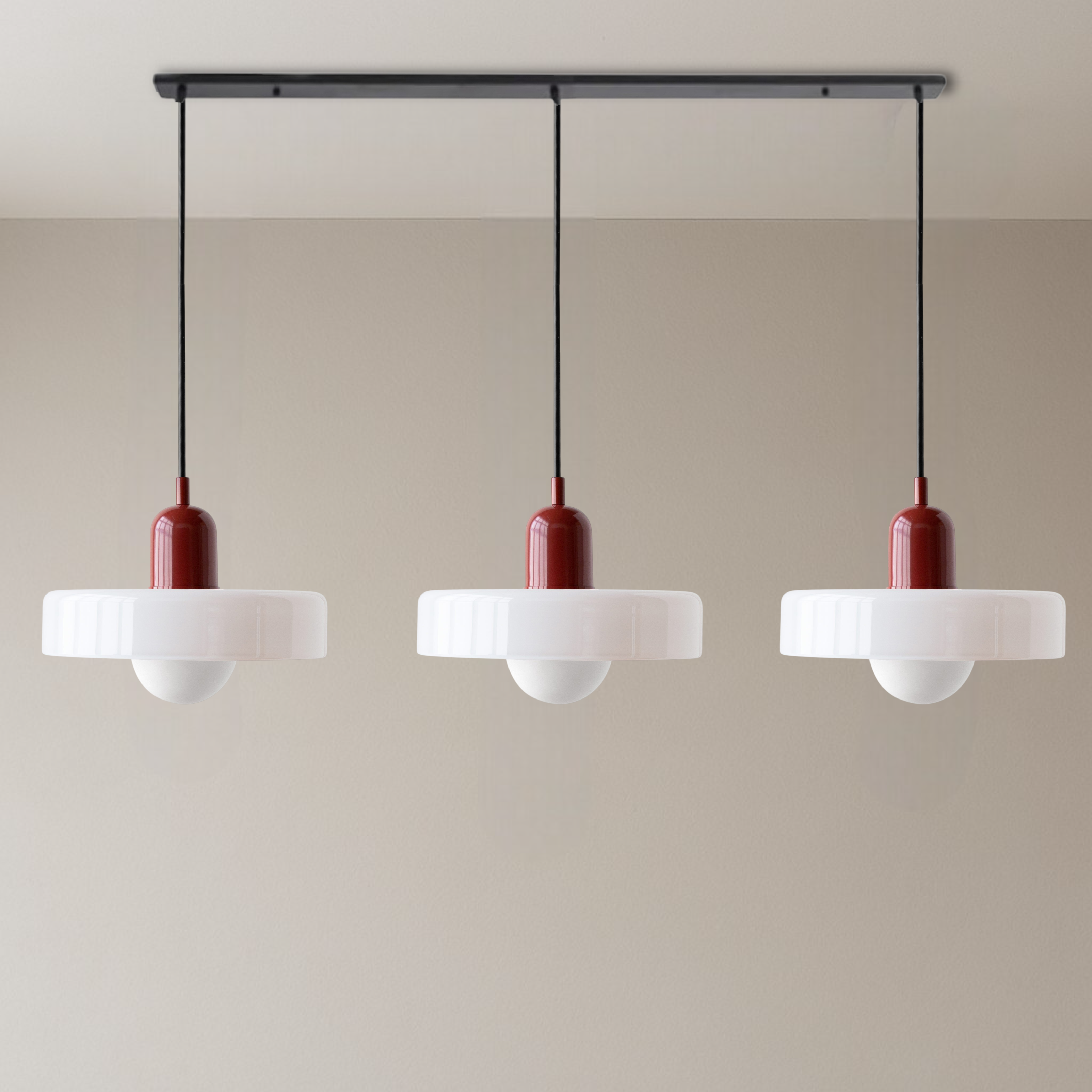 Bauhaus Triple Glass Pendant Light