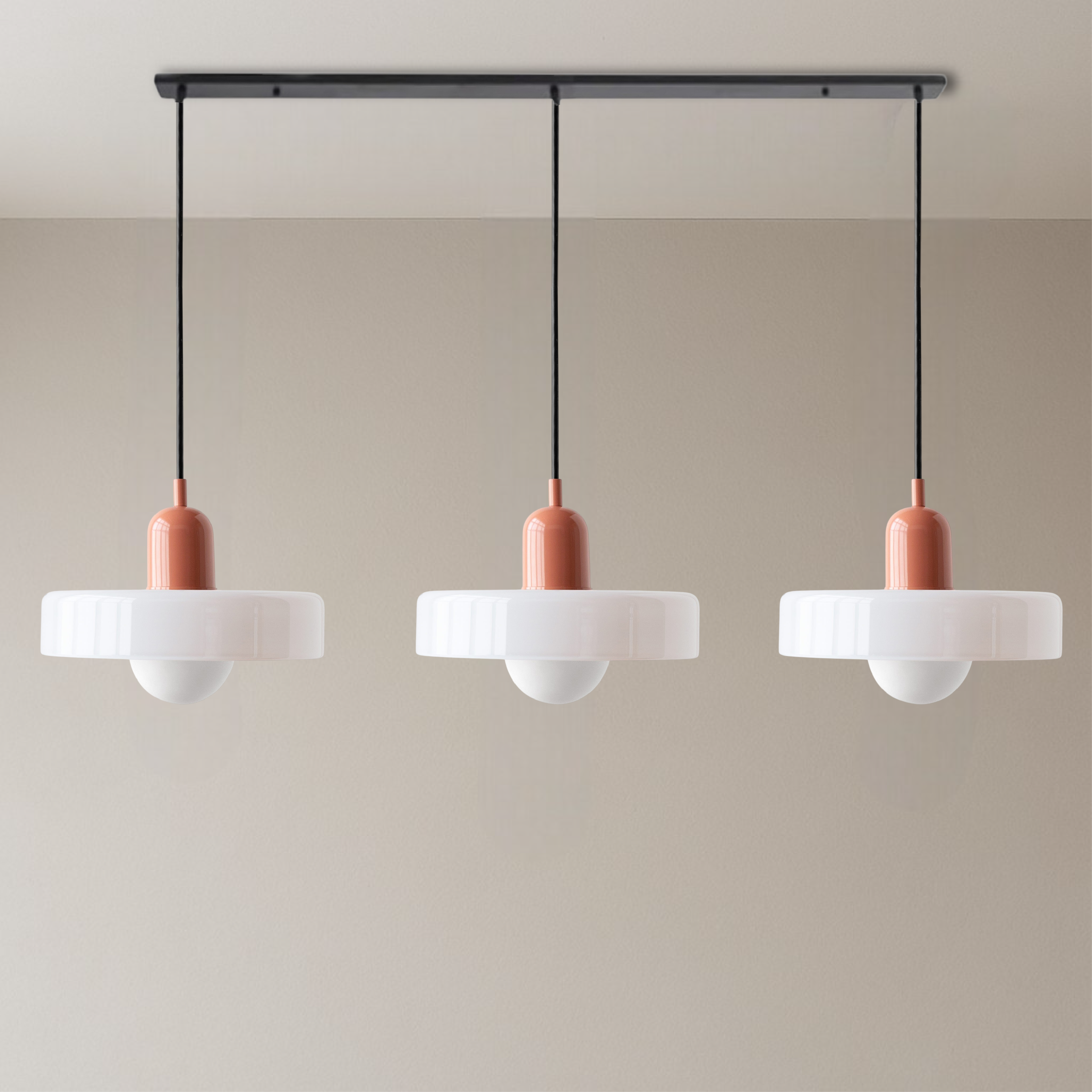 Bauhaus Triple Glass Pendant Light