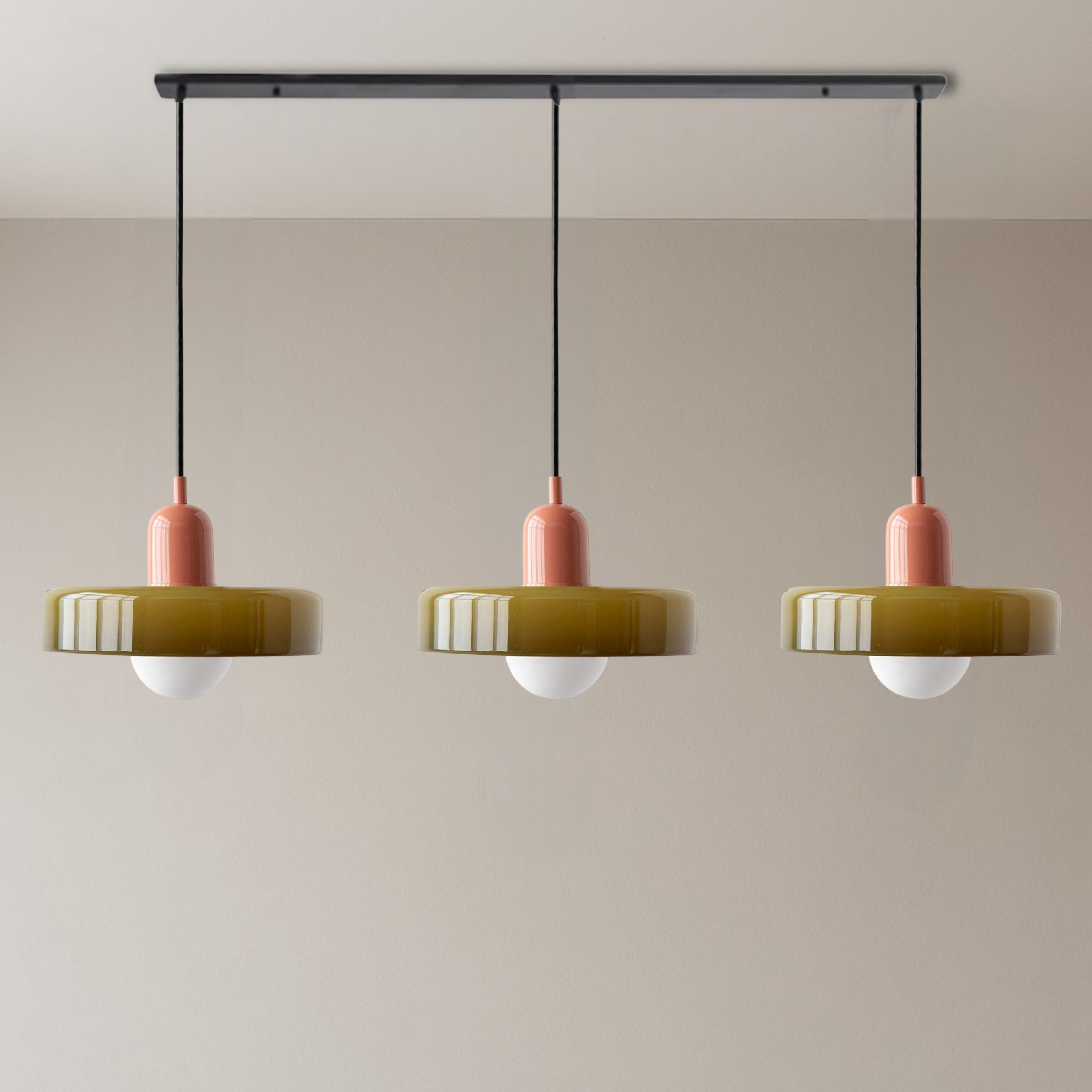 Bauhaus Triple Glass Pendant Light