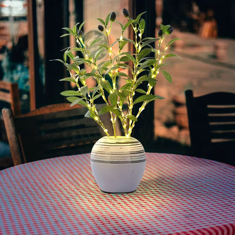 Illuminated Olive Branch & Cherry blossom Decor