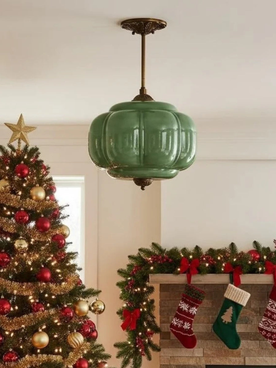 Vintage Milk Glass Semi-Flush Mount Pendant Light