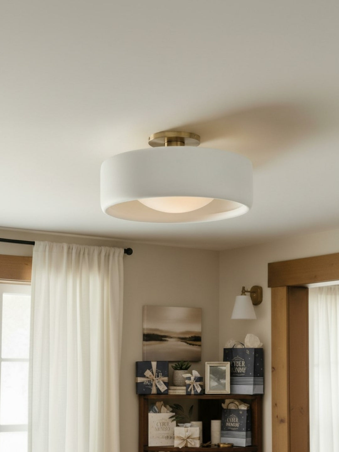 Porcelain Flush Mount Ceiling Light