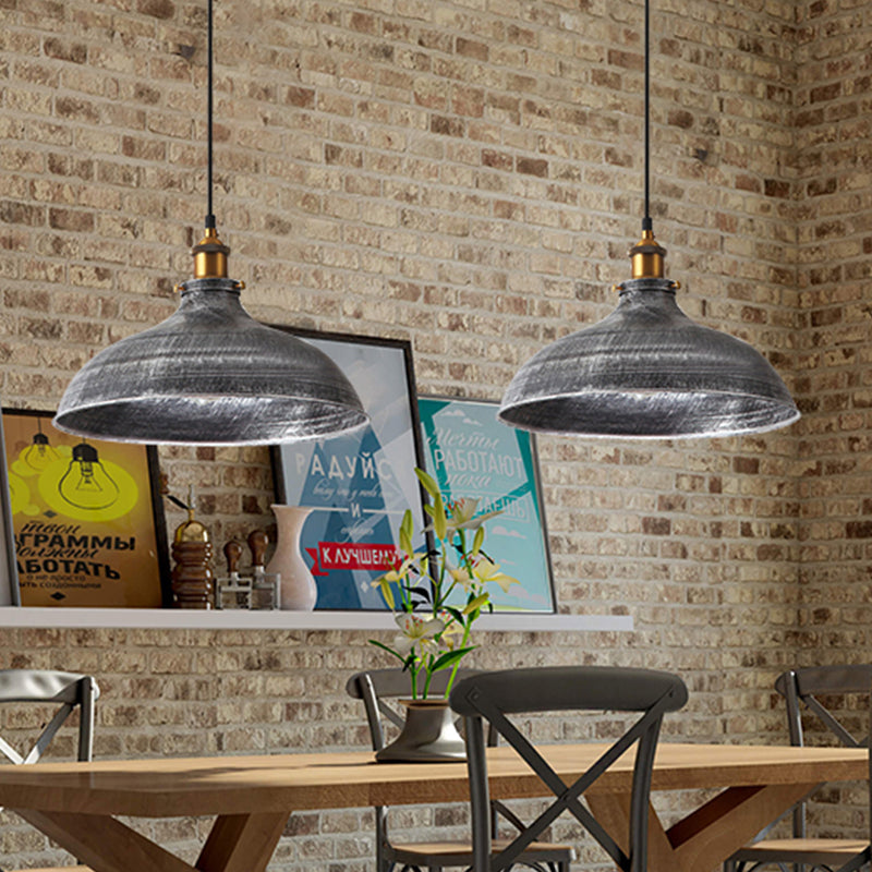 Industrial Metal Pendant Lamp Grey Vintage Style