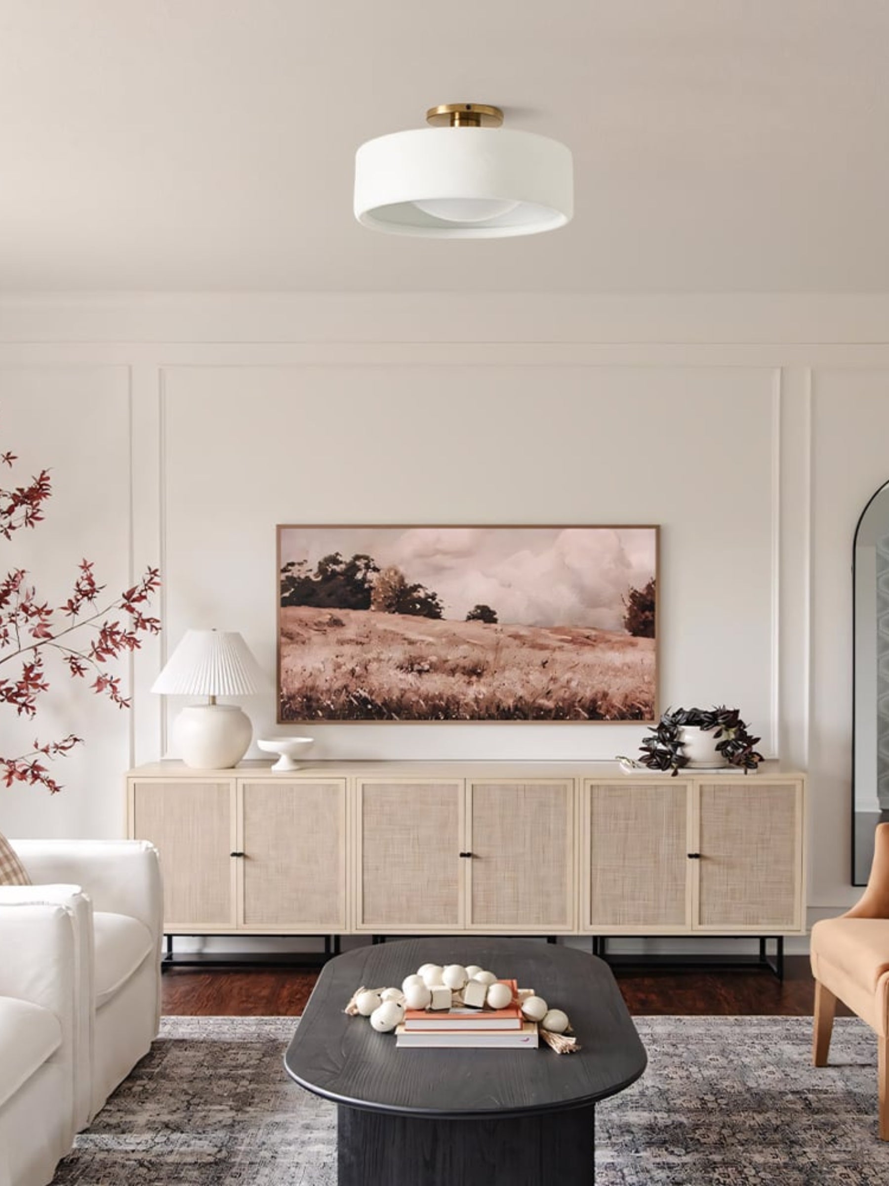 Porcelain Flush Mount Ceiling Light