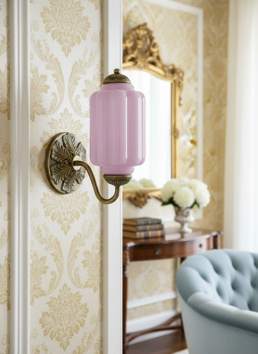 Vintage Milk Glass Wall Sconce Light