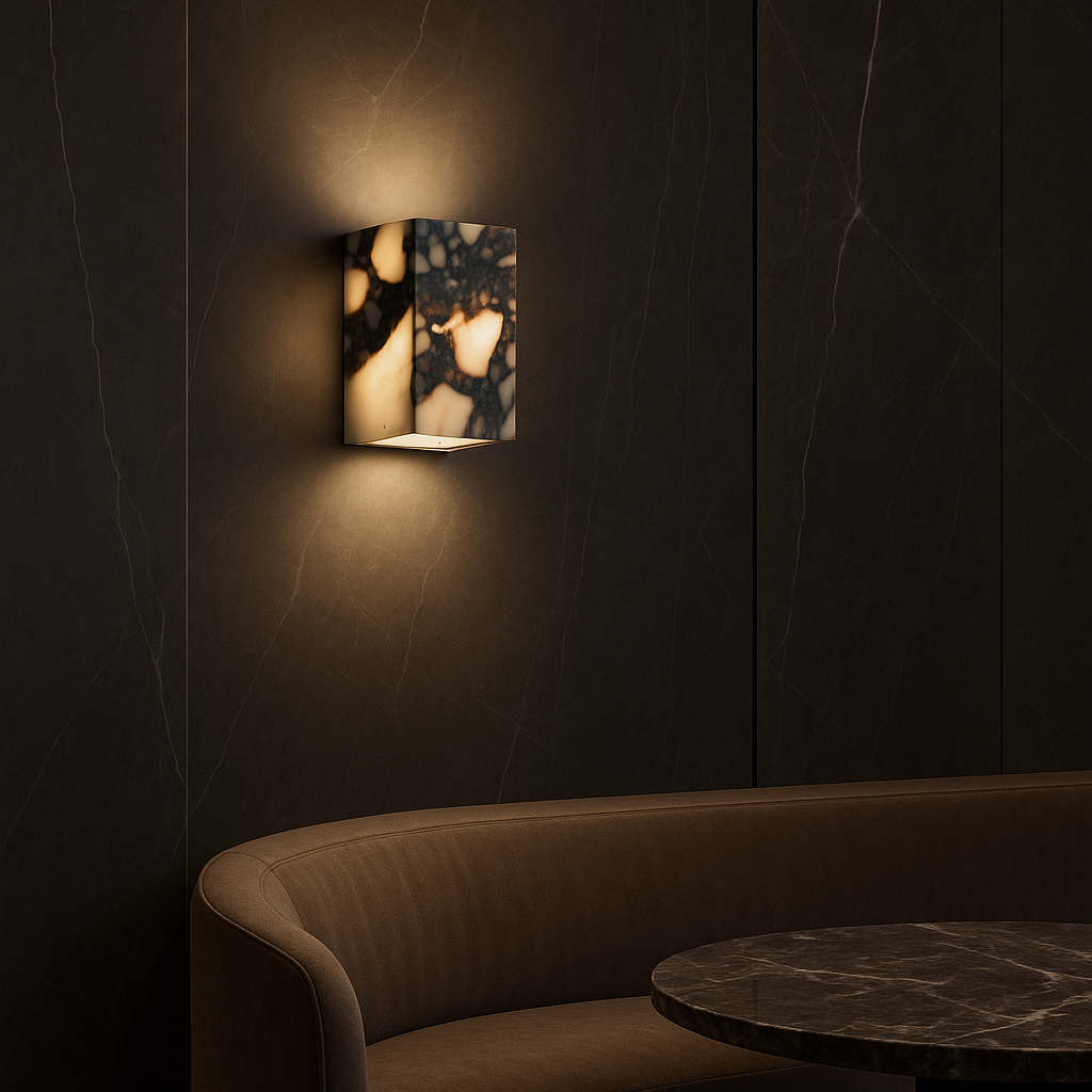 Minimalist Marble Cube Wall Light
