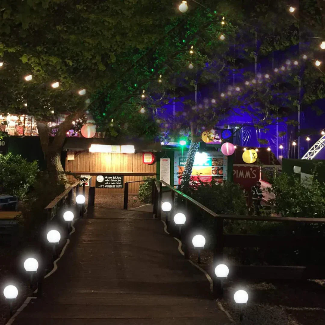 Solar Garden Globe Lights Set of 3 with Soft White Outdoor Glow