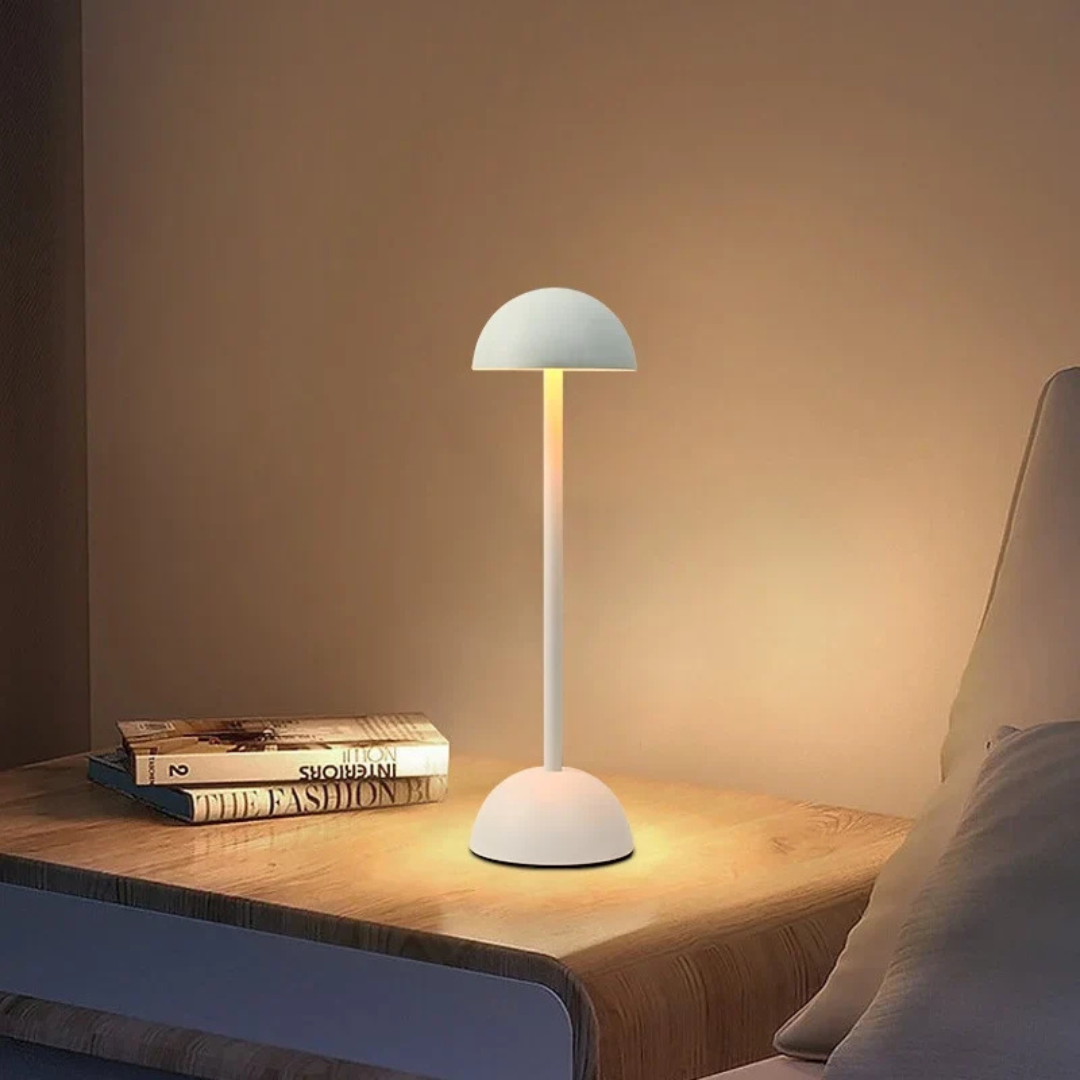 Oplaadbare led-tafellamp met koepelvormige kap en aanraakbediening