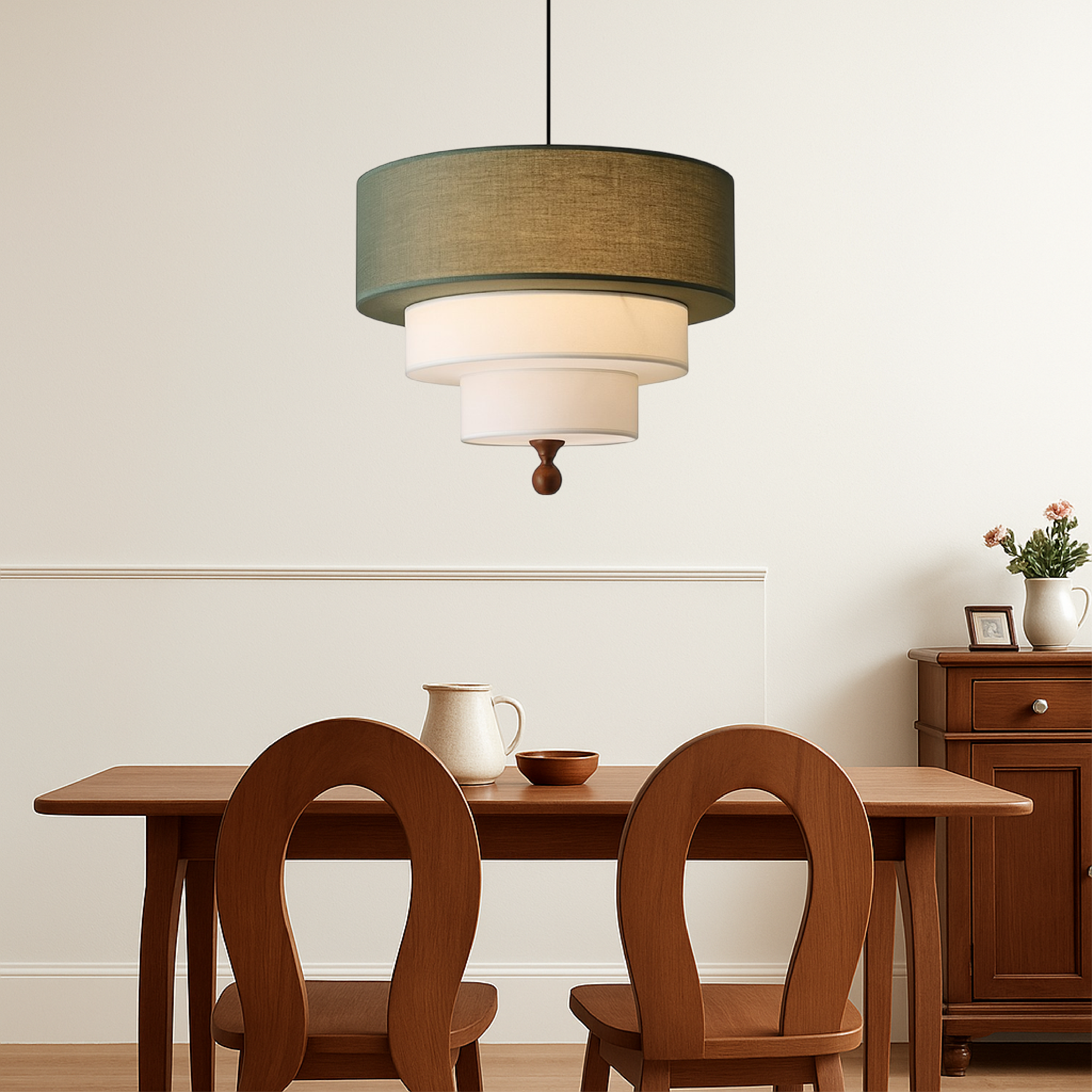 Modern Layered Cotton Pendant Light