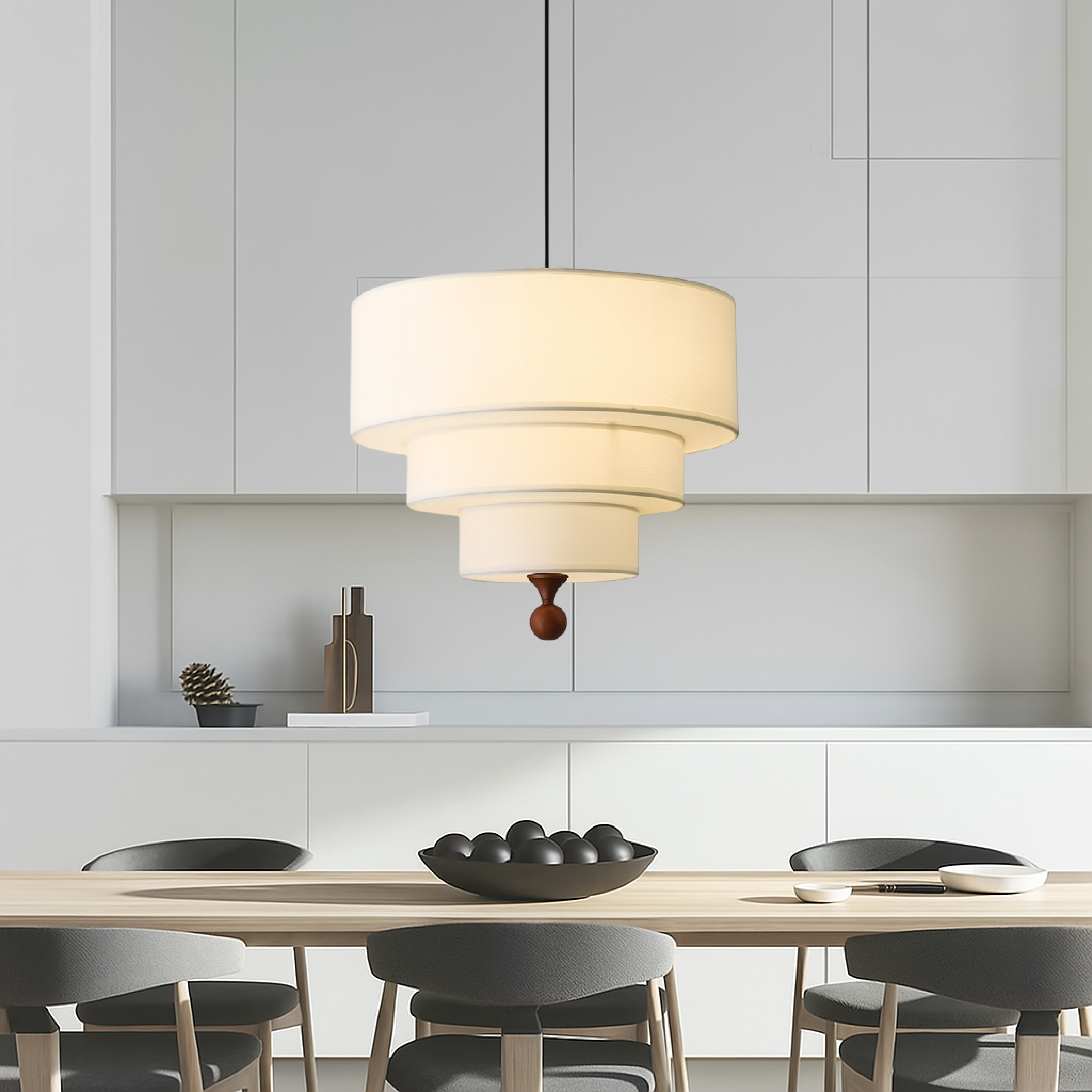 Modern Layered Cotton Pendant Light
