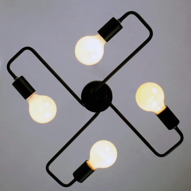 Industrial Black Ceiling Light Modern Multi Arm Sputnik Lamp