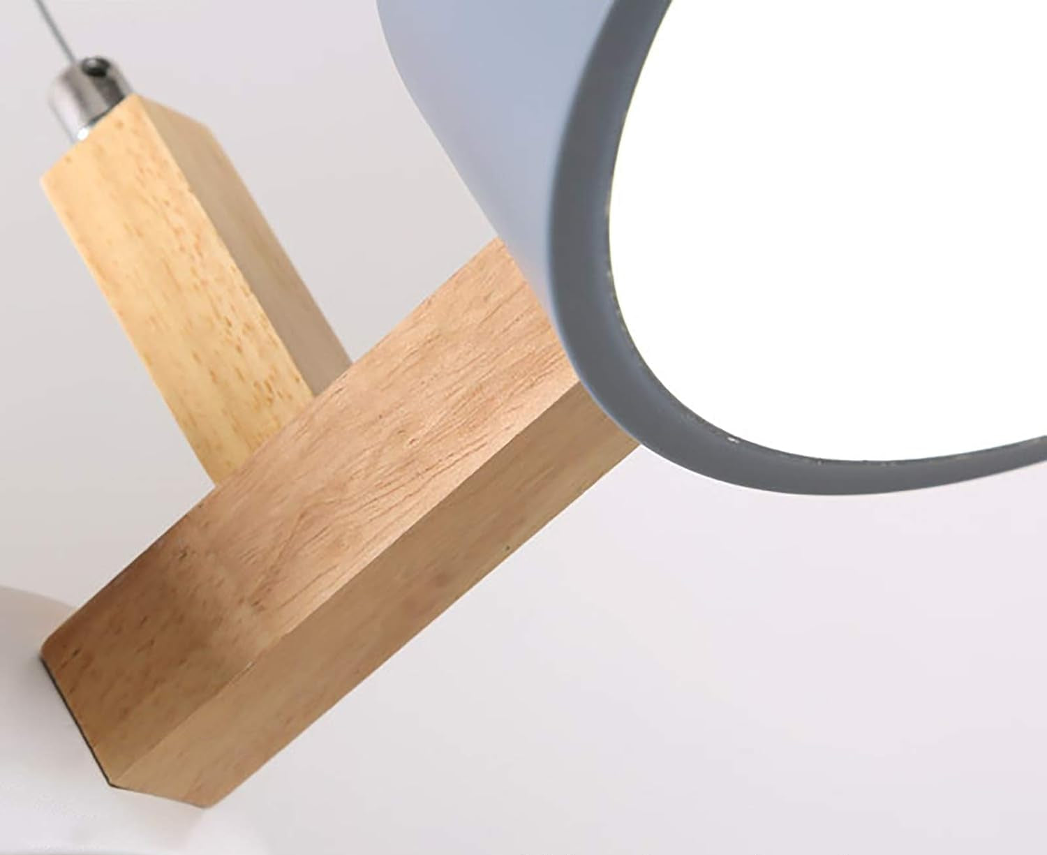 Scandinavian Cylinder Pendant Light with Metal and Wood Design