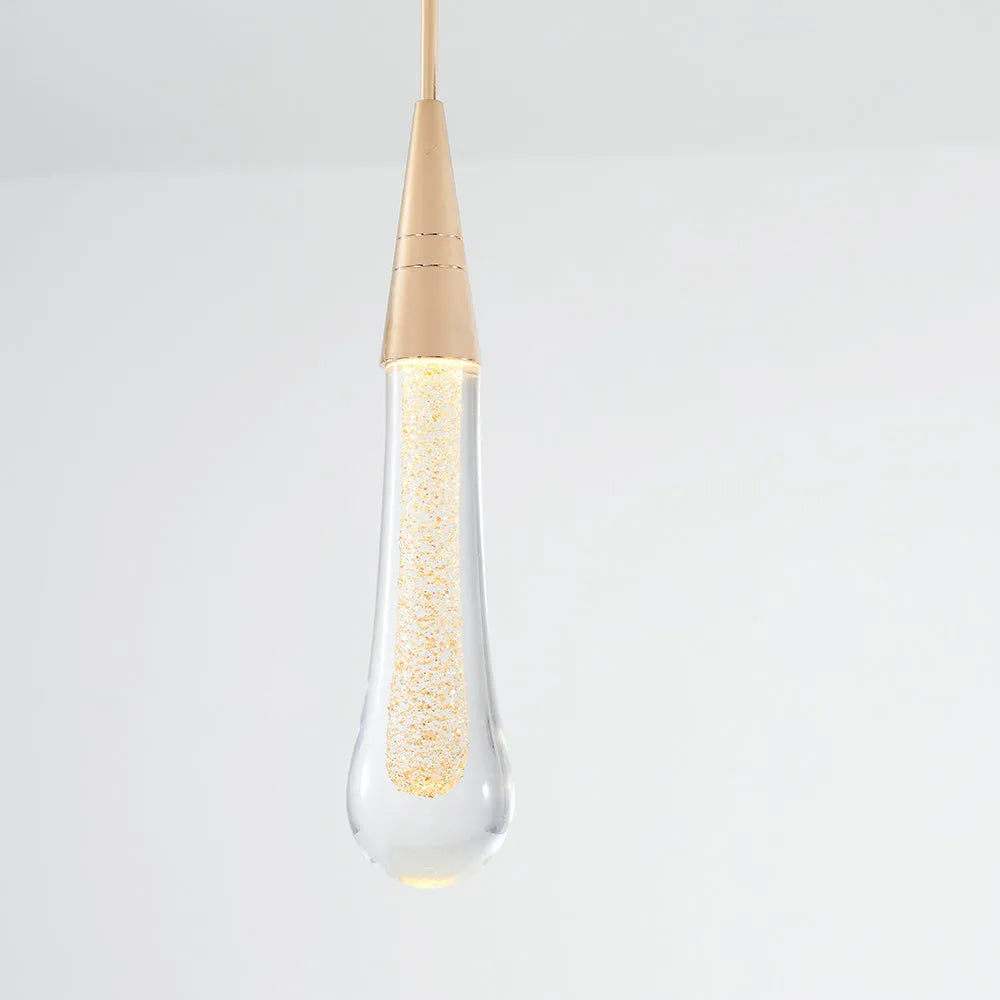 Modern Gold Teardrop Pendant Light Minimalist Hanging Fixture