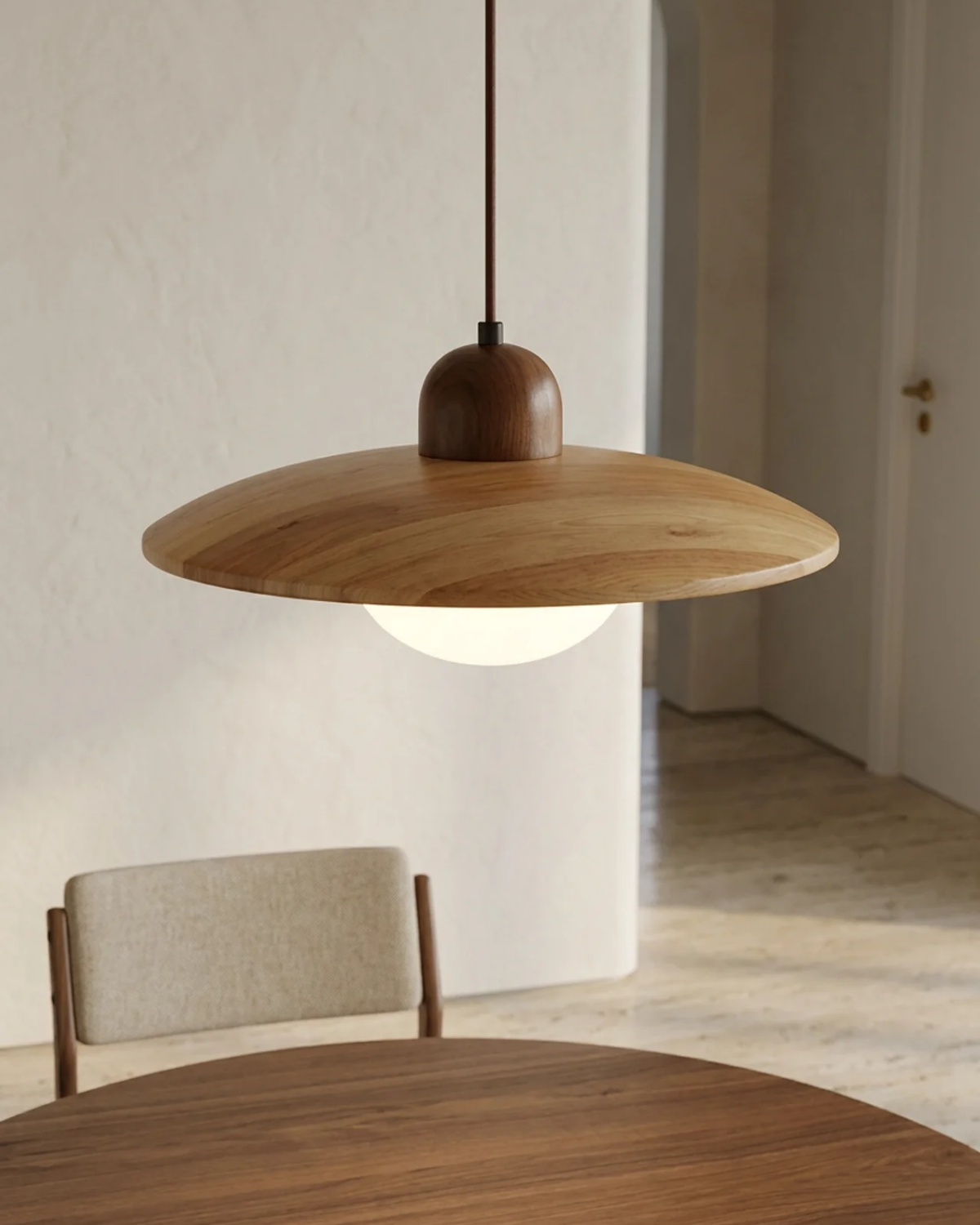 Suspension minimaliste pour une lumière douce dans la cuisine