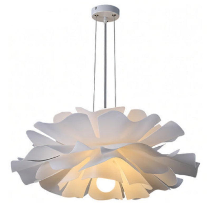 Suspension blanche en métal en forme de fleur, style cuisine nordique
