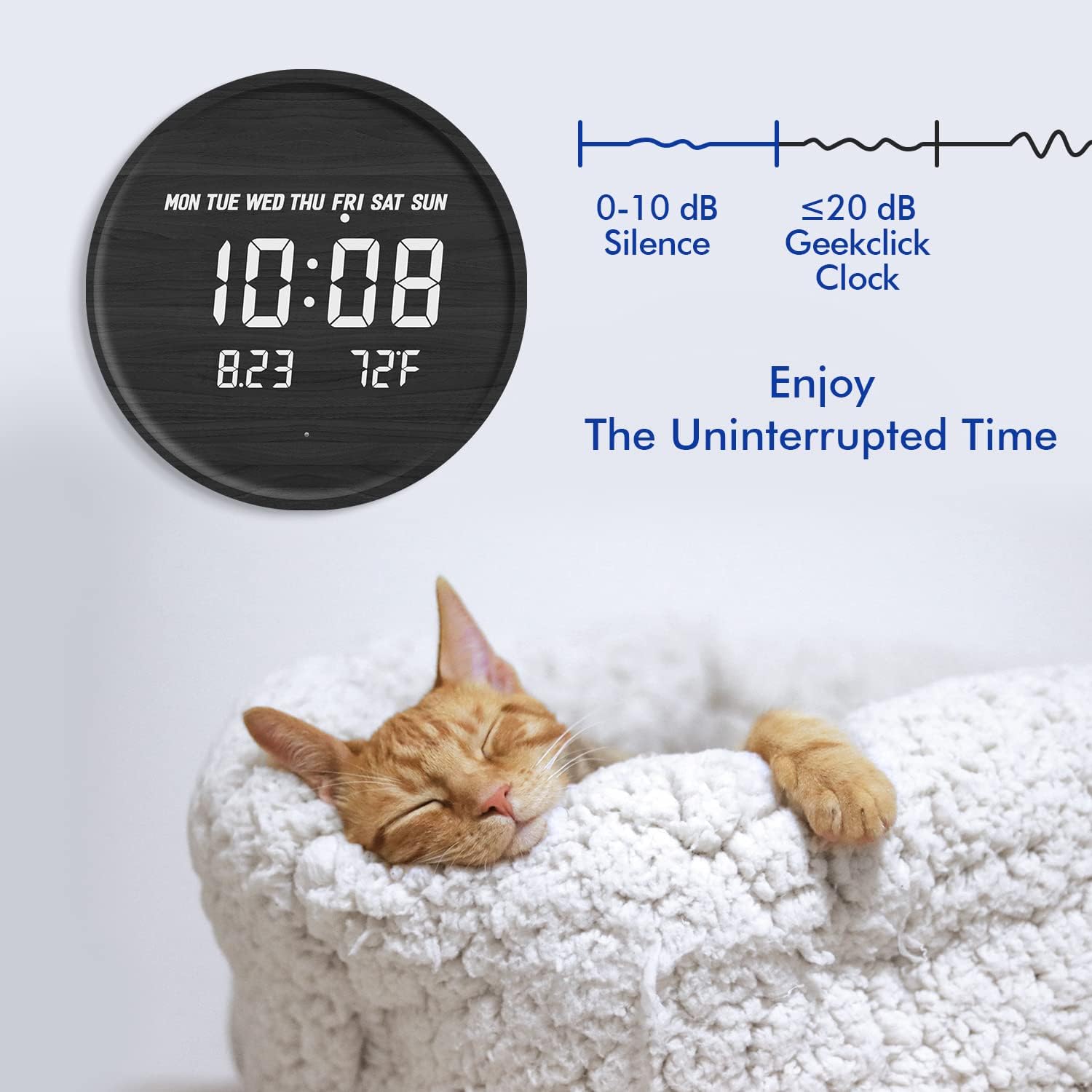 Scandinavian Digital Wall Clock With LED Display And USB Power