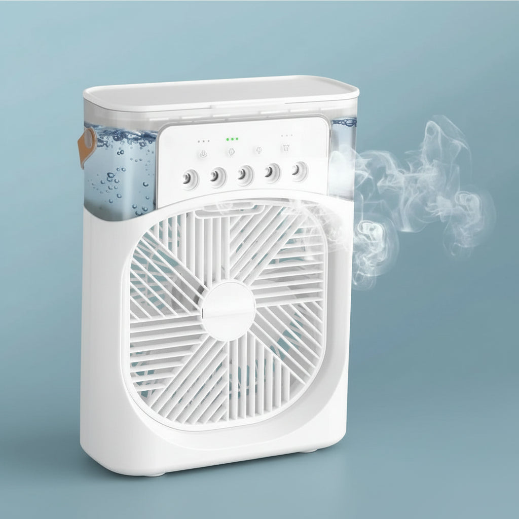 Draagbare Mini Luchtbevochtiger Ventilator – 2-in-1 Bureauluchtkoeler