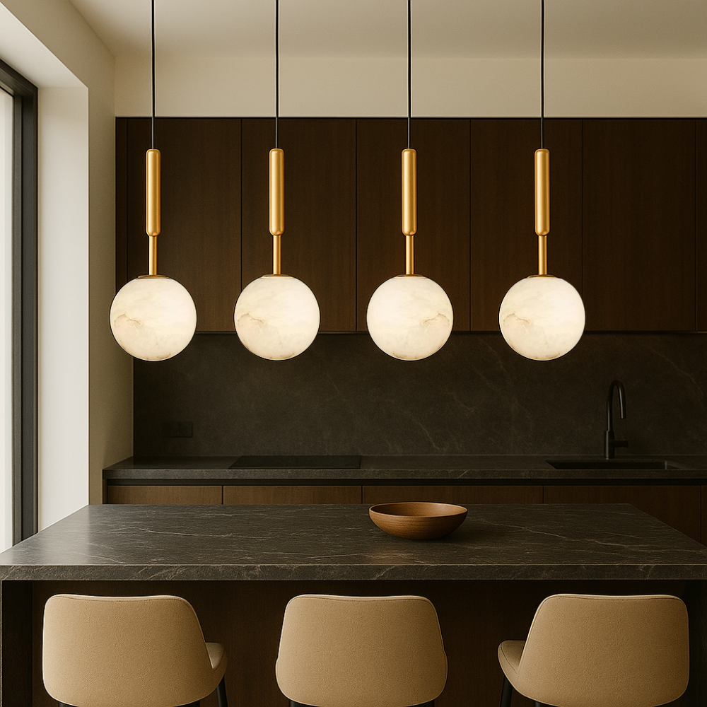 Modern Marble Globe Pendant Light