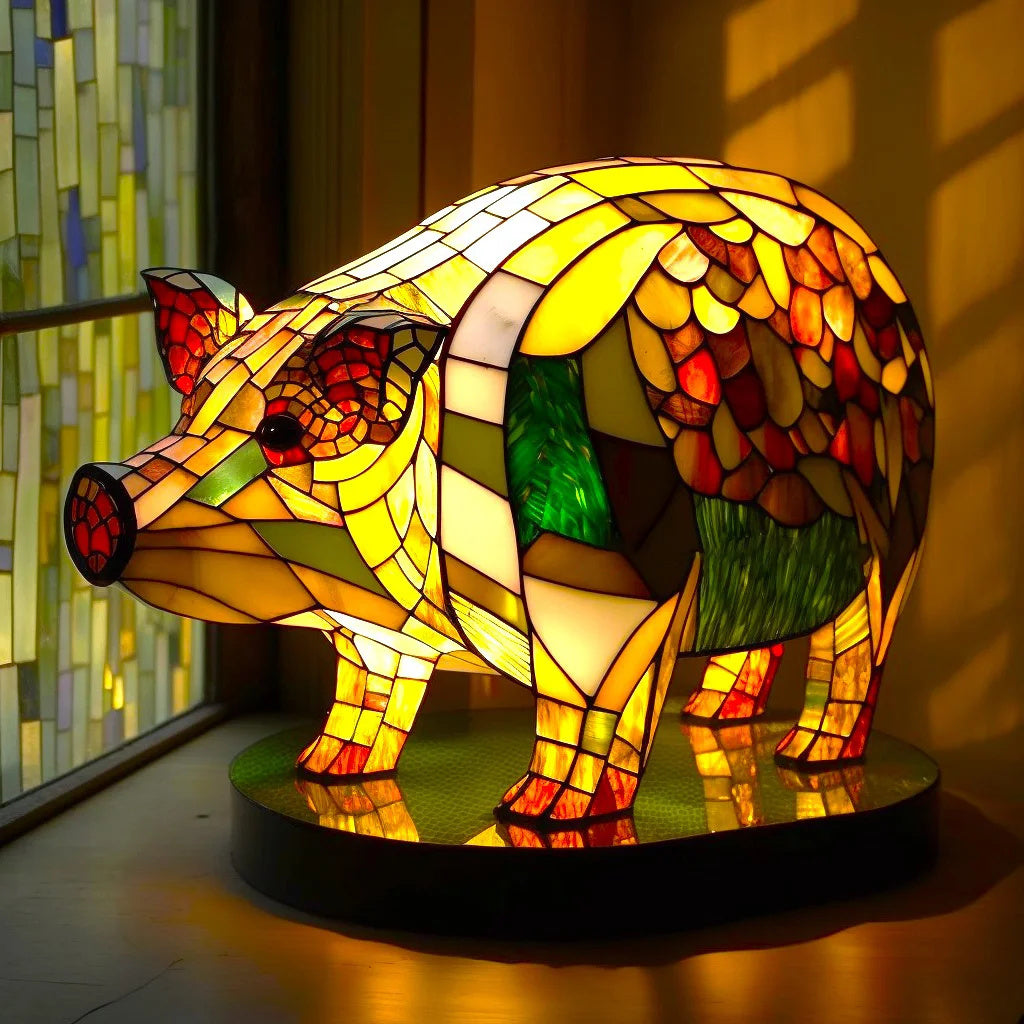 Stained Glass Animal Table Lamp