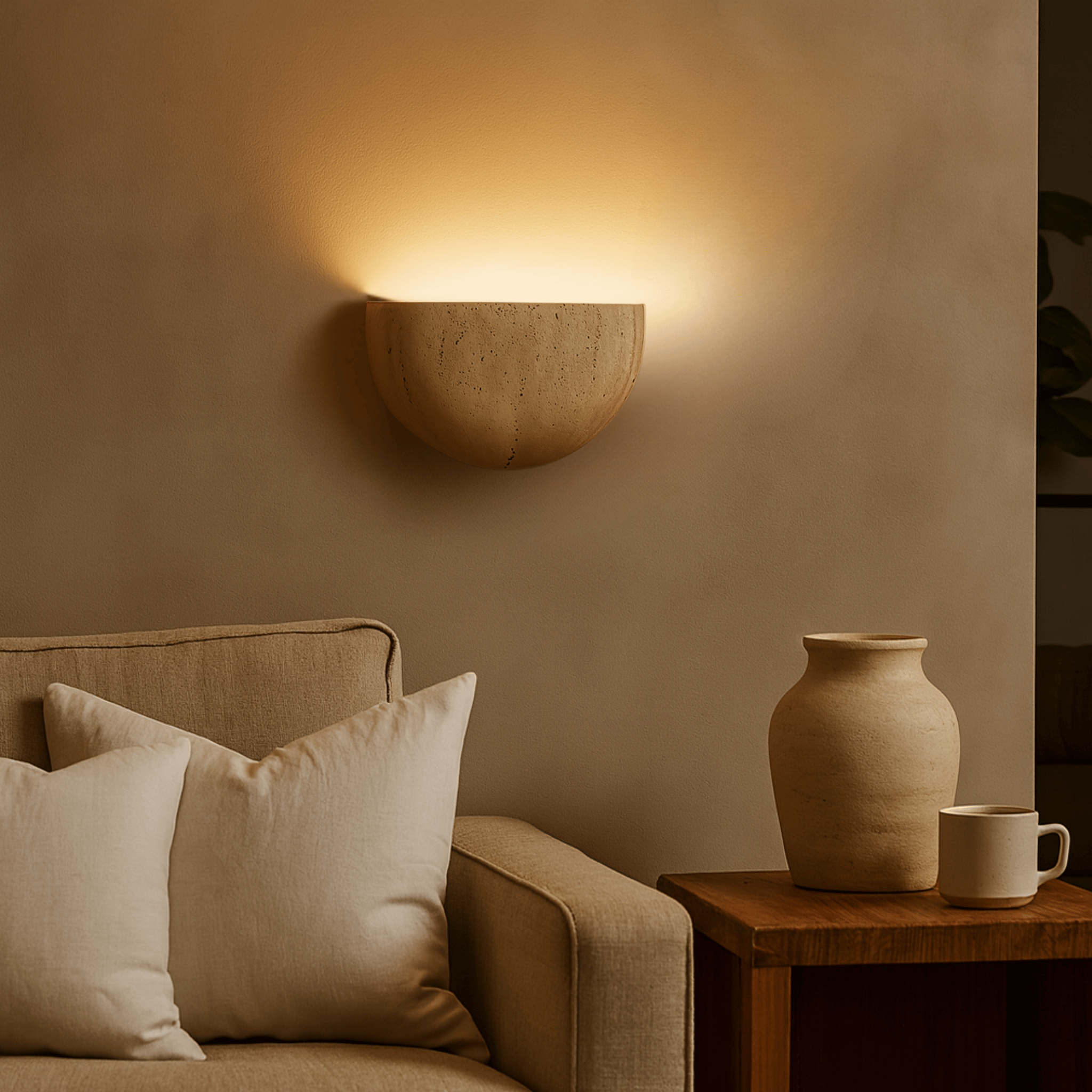 Wabi Sabi Steen Wandlamp Zachte Ambient Verlichting