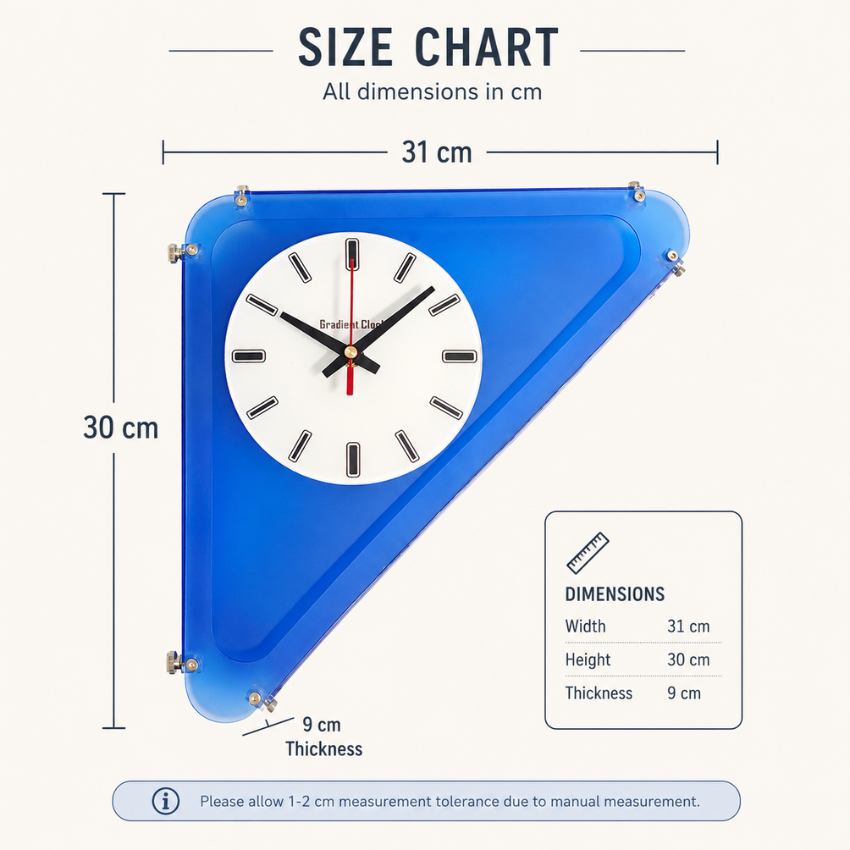 Horloge murale géométrique minimaliste design