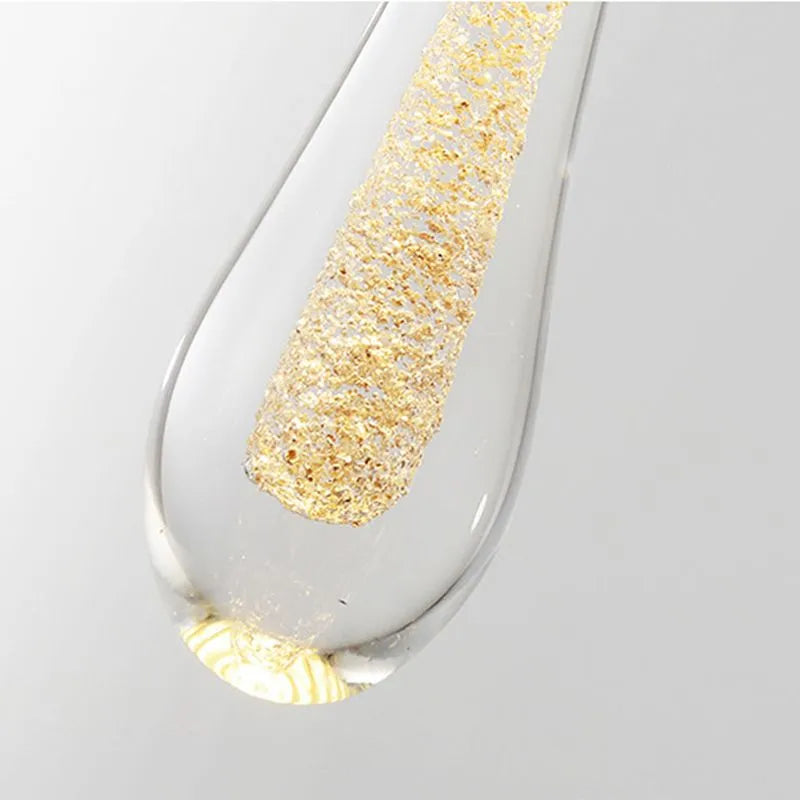 Modern Gold Teardrop Pendant Light Minimalist Hanging Fixture