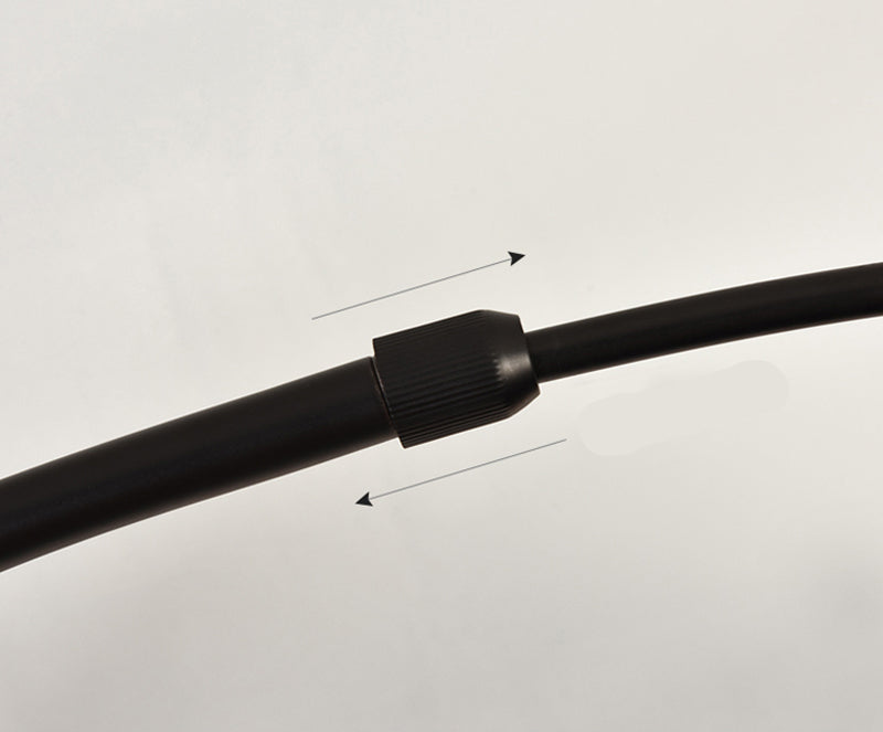 Black Metal Arc Floor Lamp with Round Base