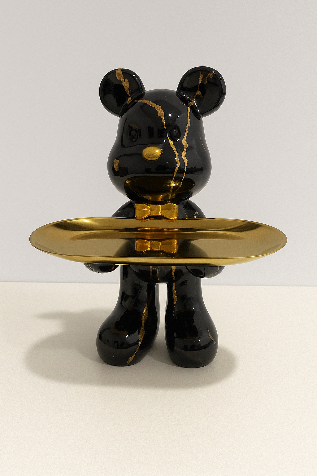 Graffiti Bear Ornament With Gold Tray Tabletop Figure