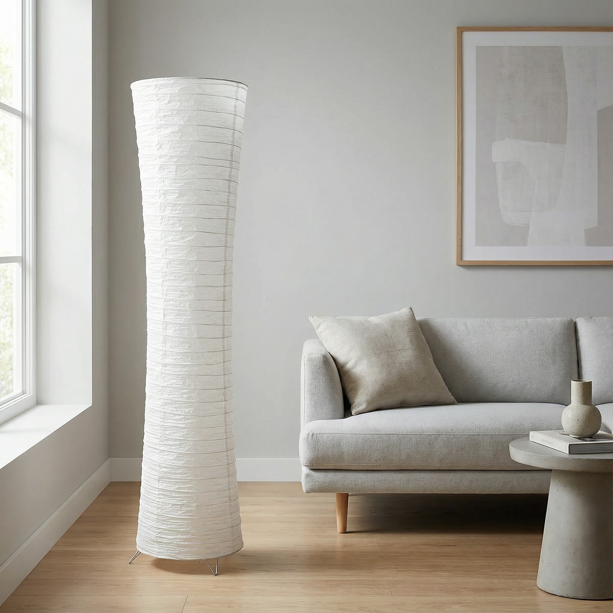 Lampadaire LED sculptural pour une ambiance chaleureuse dans le salon