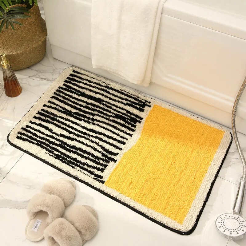 Abstract Pattern Bath Mat Non Slip Bathroom Floor