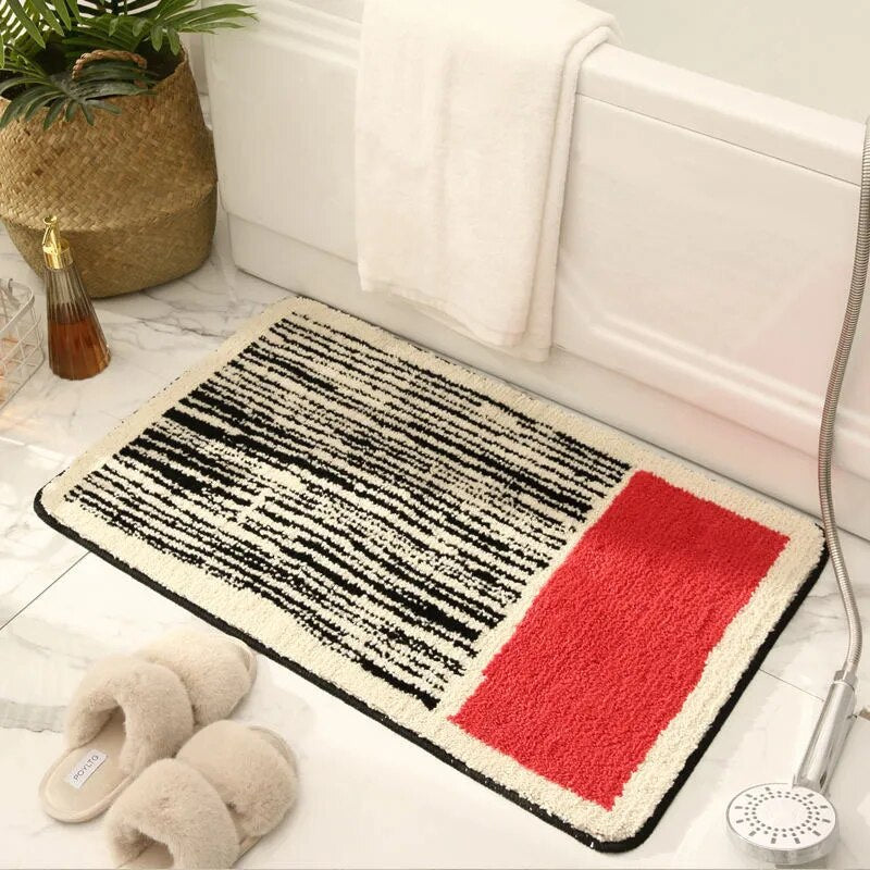 Abstract Pattern Bath Mat Non Slip Bathroom Floor