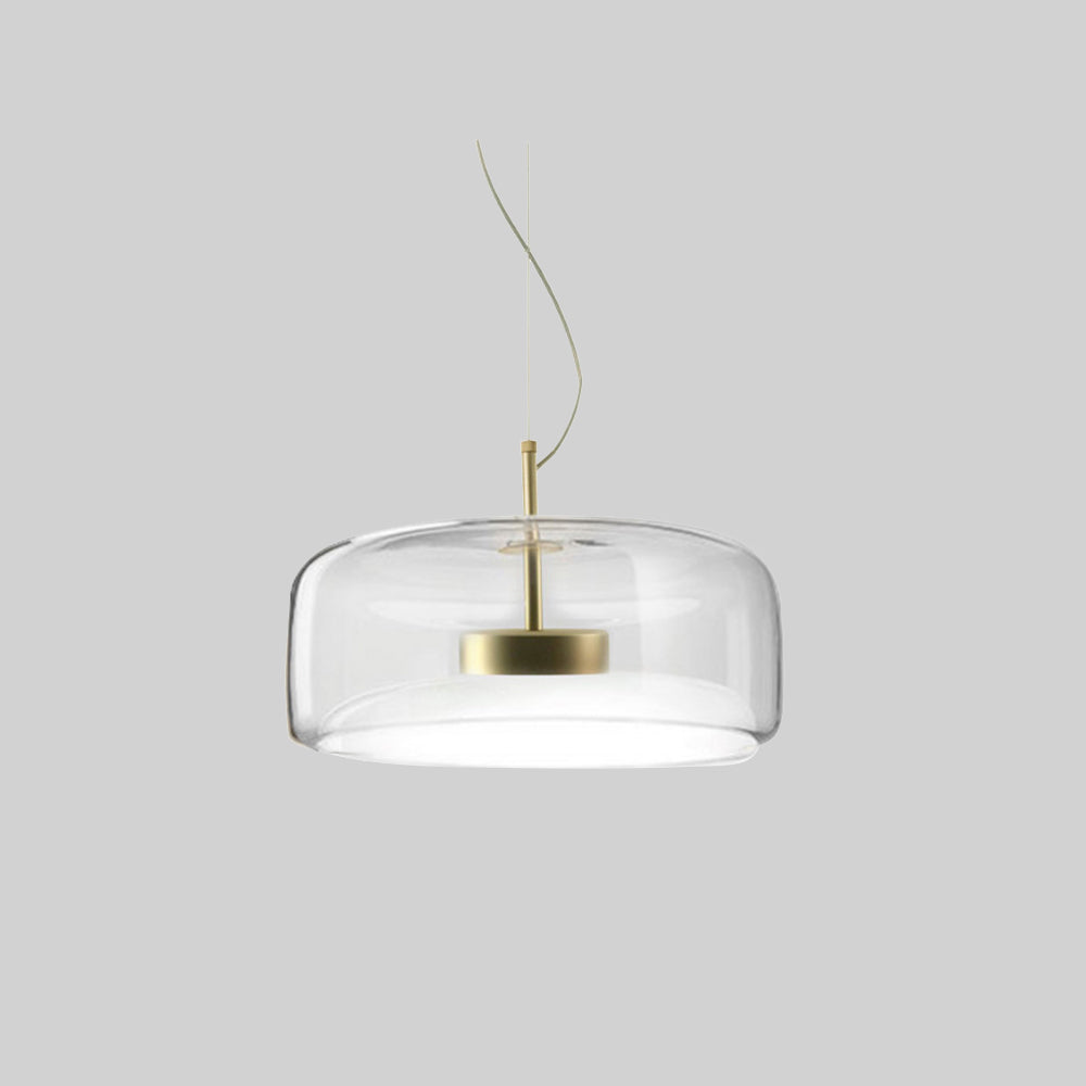 Round Clear Glass Pendant Lamp with Brass Fitting